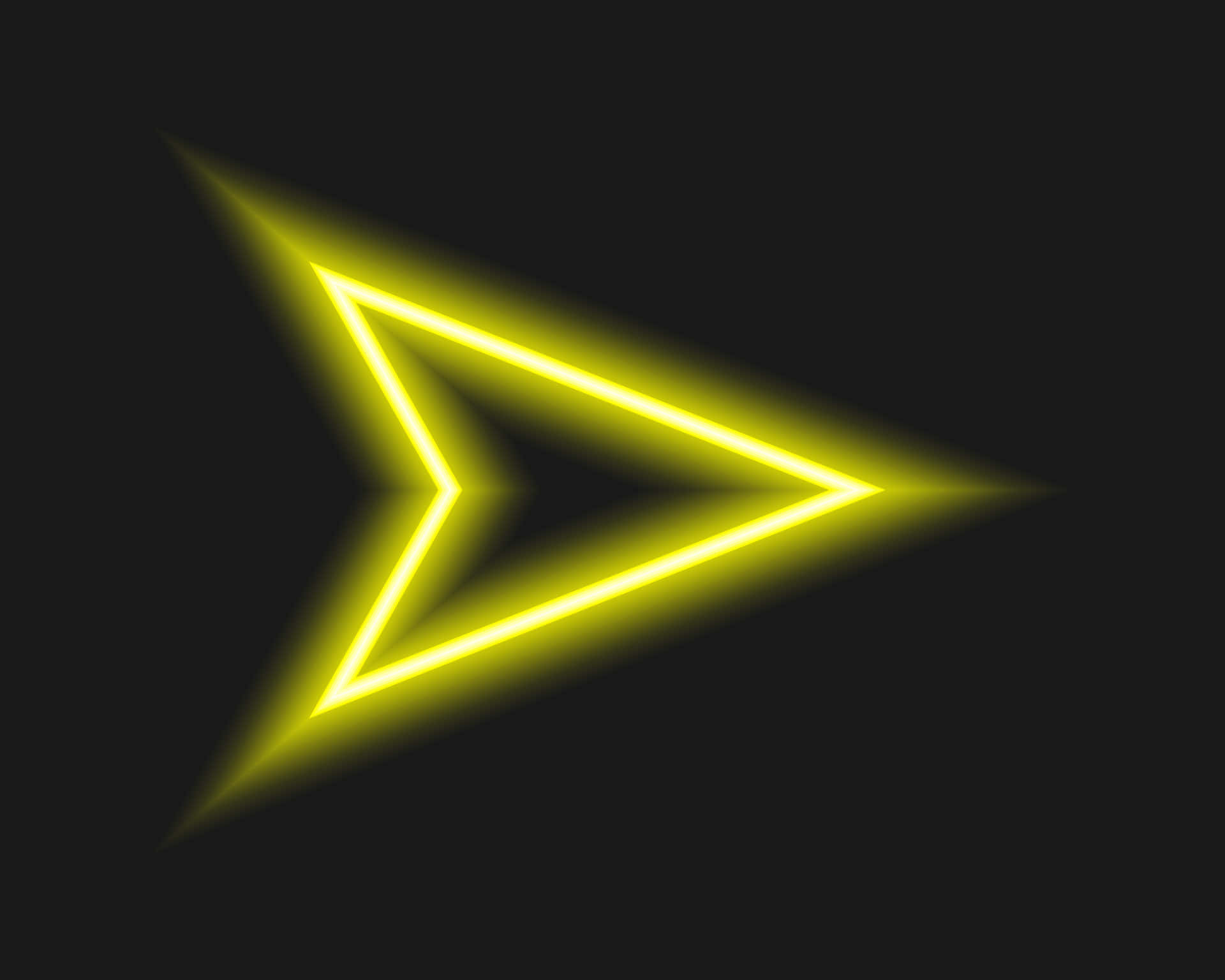 Yellow Triangle, neon arrow, glowing yellow, Full HD Desktop Wallpaper