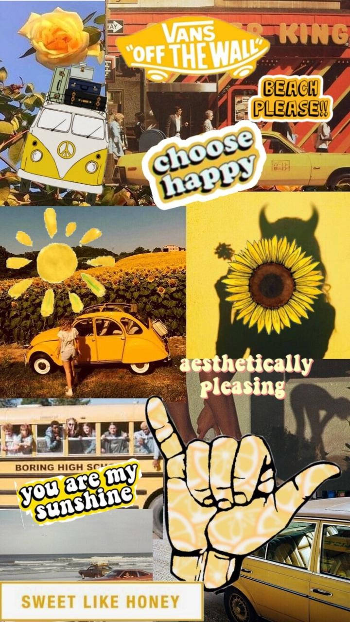 1960s beach culture, sunflowers, vintage cars, HD Phone Wallpaper