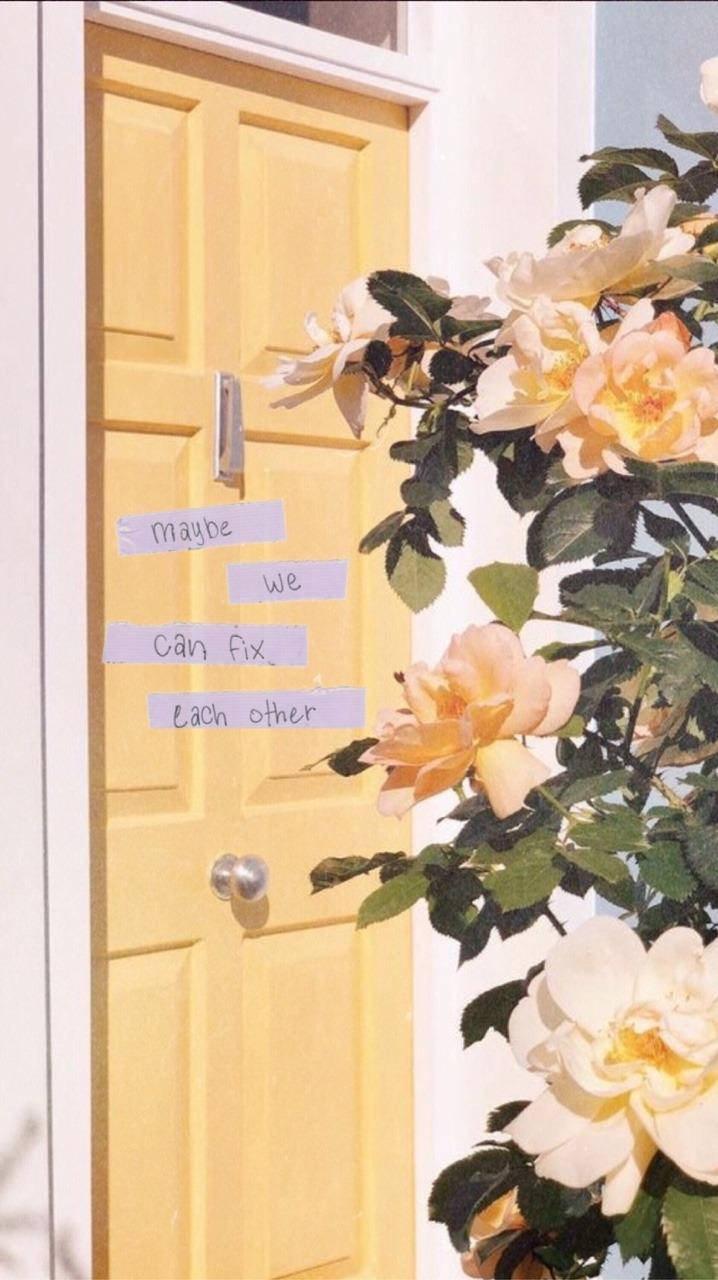 yellow door, lavender tape, maybe we can fix each other, HD Phone Wallpaper