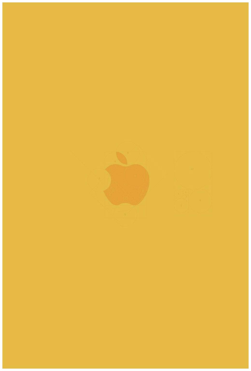 apple logo, mustard yellow background, minimalist, HD Phone Wallpaper