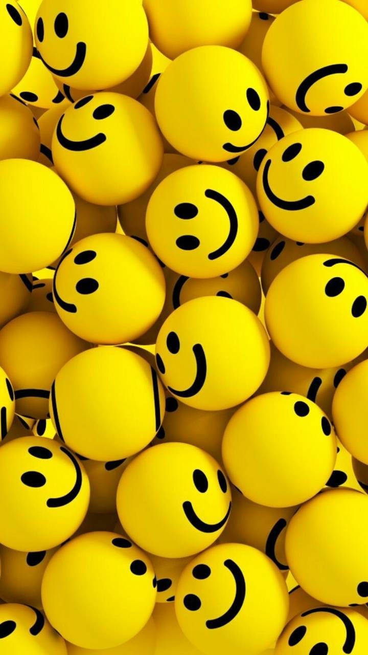 yellow, happy smiley face, stress balls, HD Phone Wallpaper