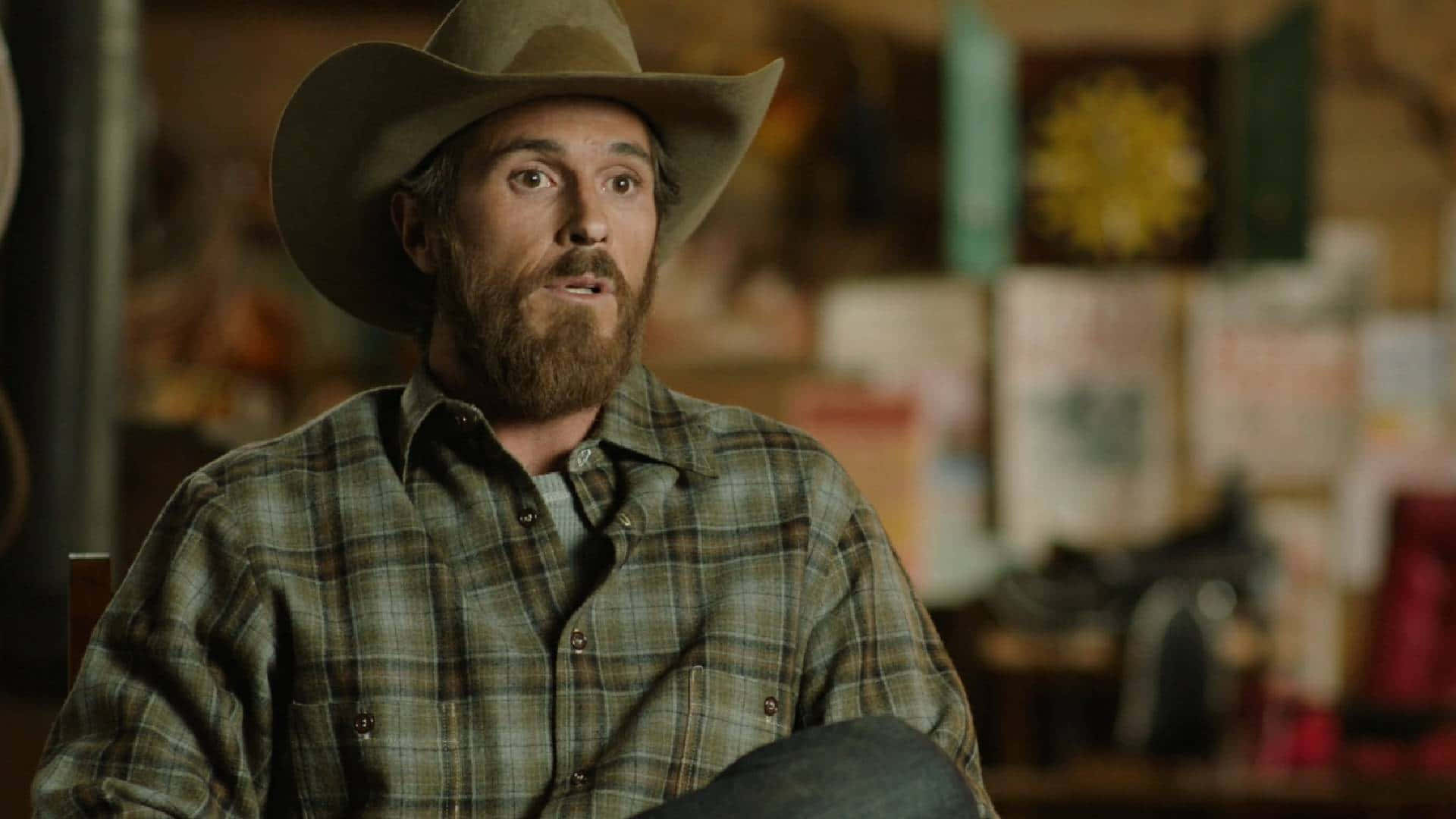 Yellowstone National Park, cowboy hat, plaid shirt, Full HD Desktop Wallpaper
