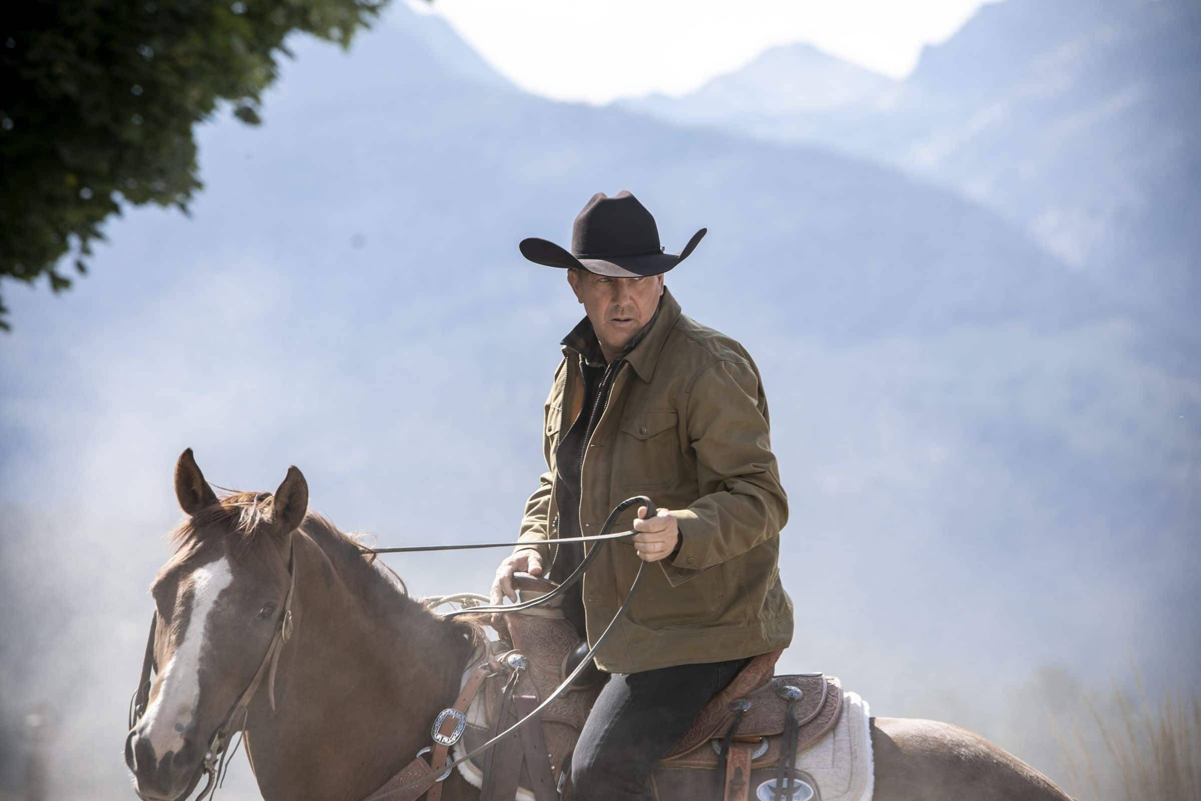 Yellowstone tv show, horseback riding, black hat, Full HD Desktop Wallpaper