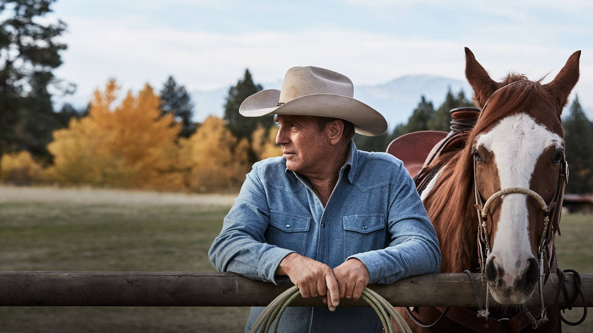 Yellowstone, cowboy, denim shirt, Full HD Desktop Wallpaper