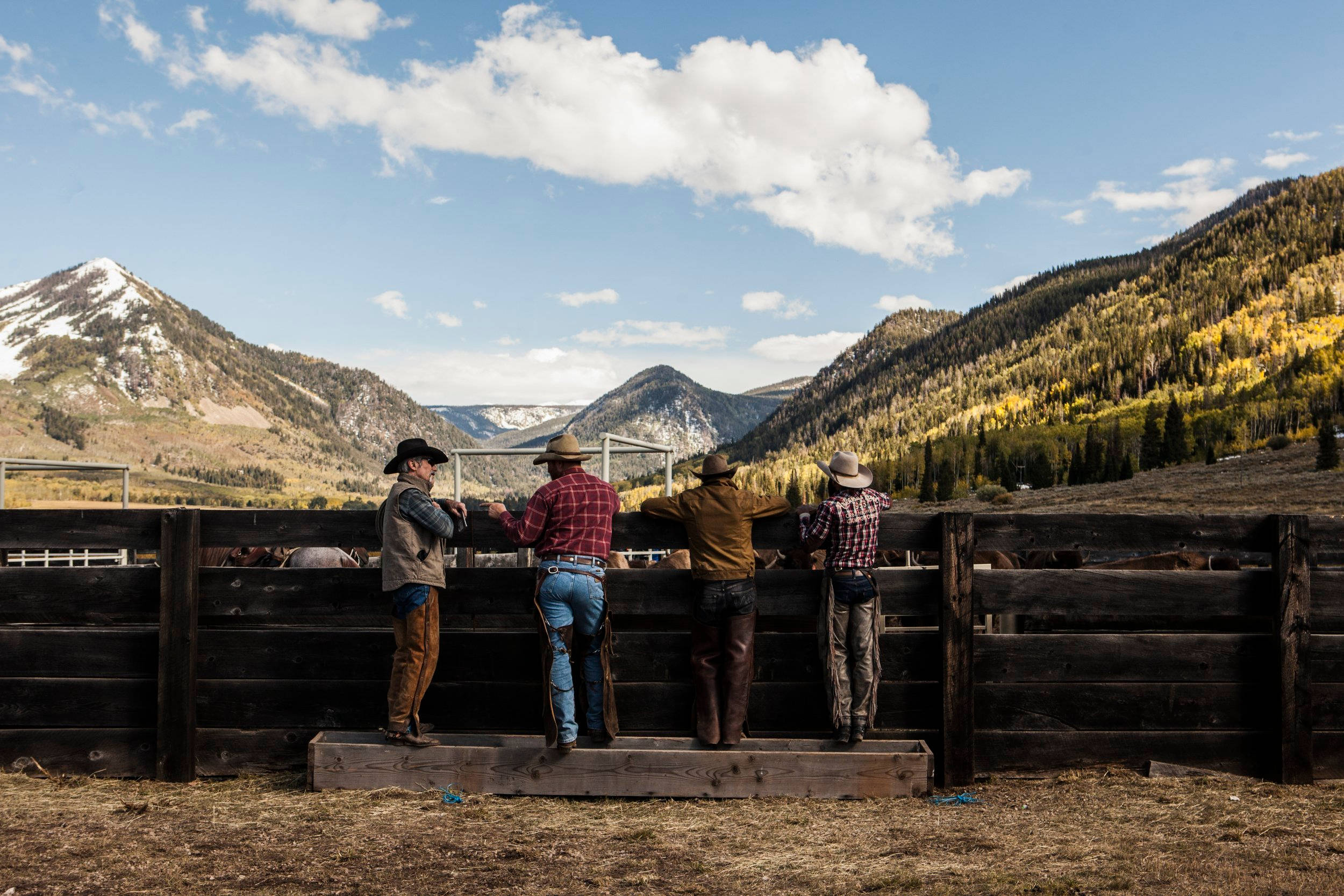 Yellowstone, cowboy, ranch fence, Full HD Desktop Wallpaper
