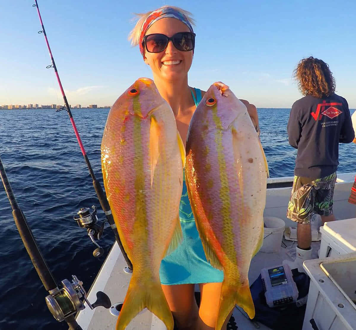 Yellowtail Snapper, sunset, ocean, SD Desktop Wallpaper