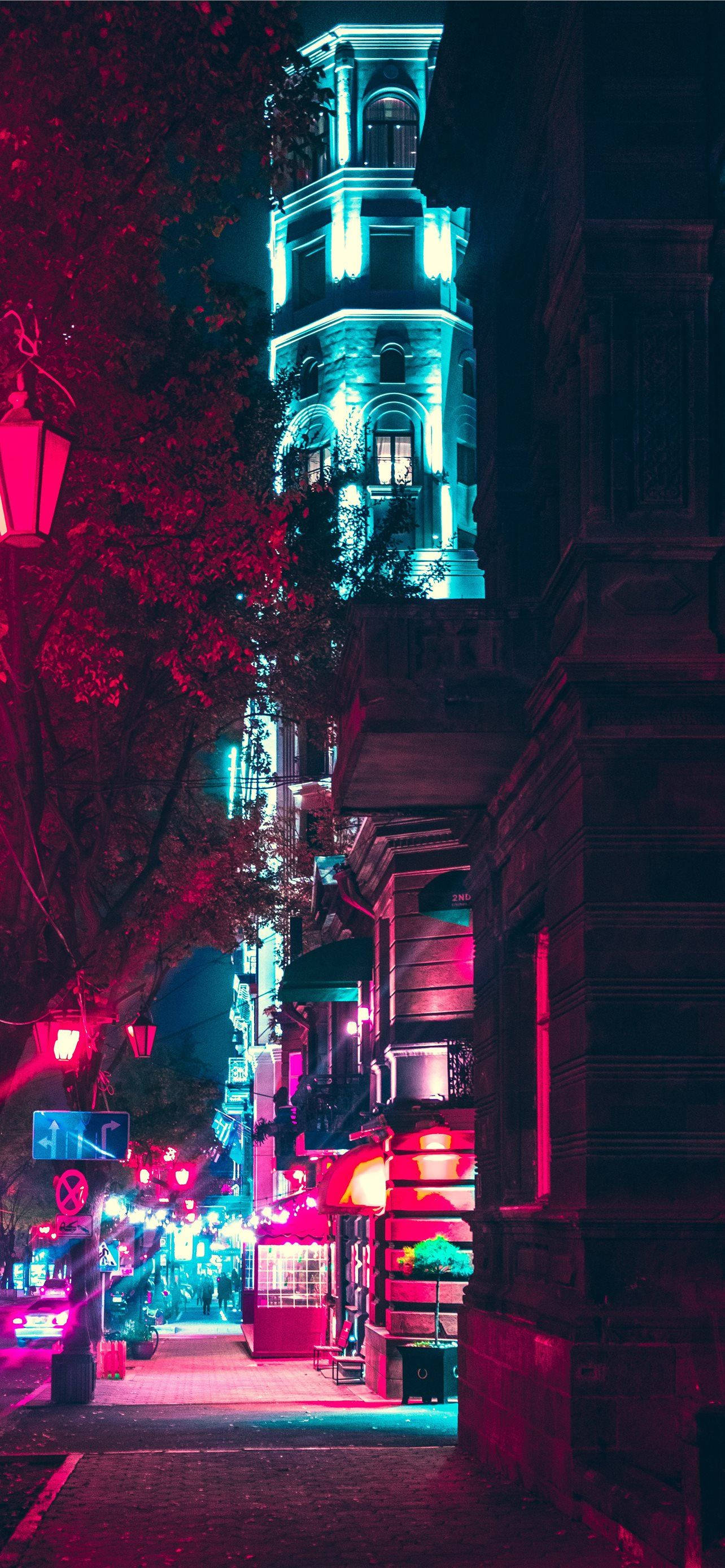 Yerevan, neon lights, pink, 2K Phone Wallpaper