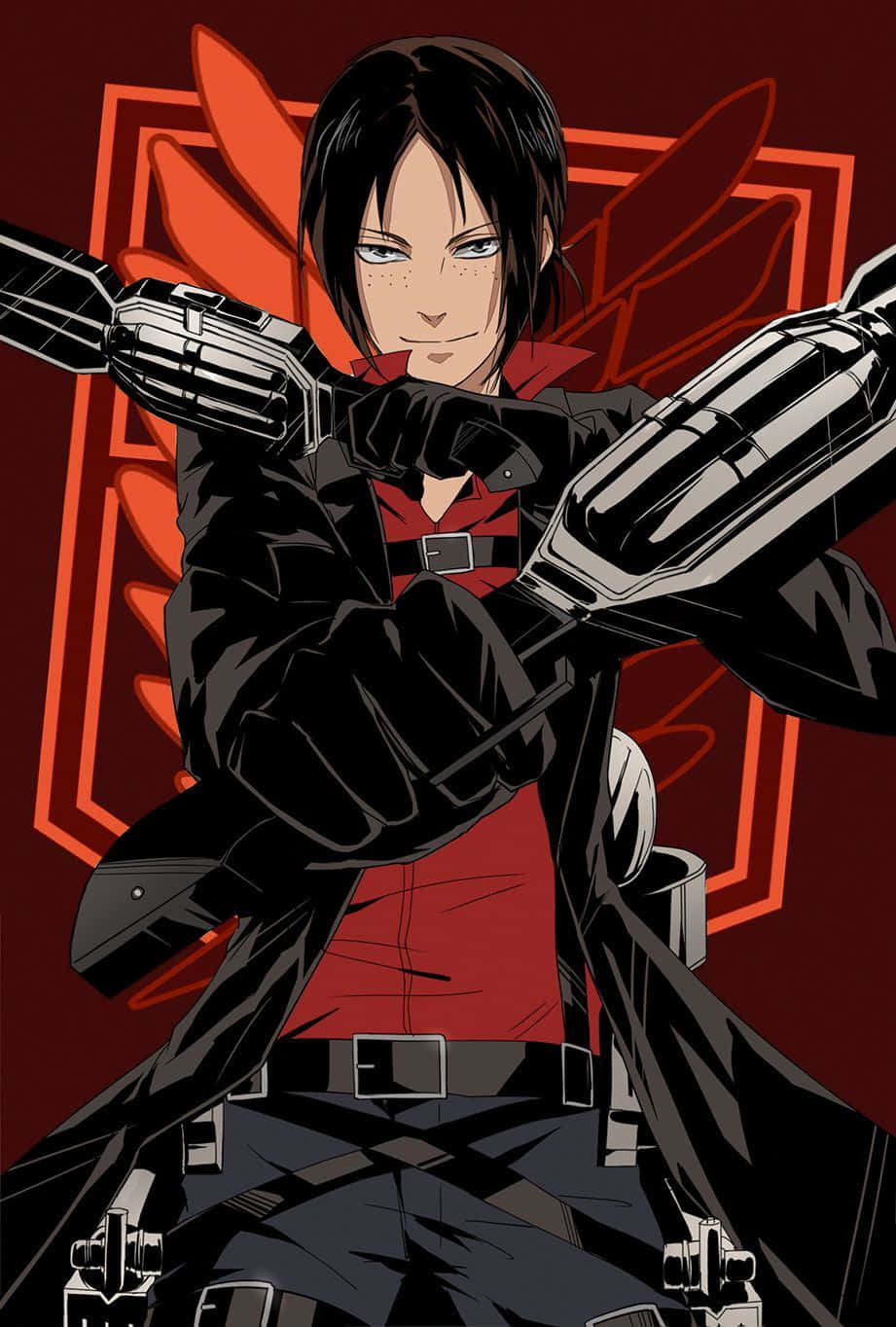 Ymir, black coat, red shirt, HD Phone Wallpaper