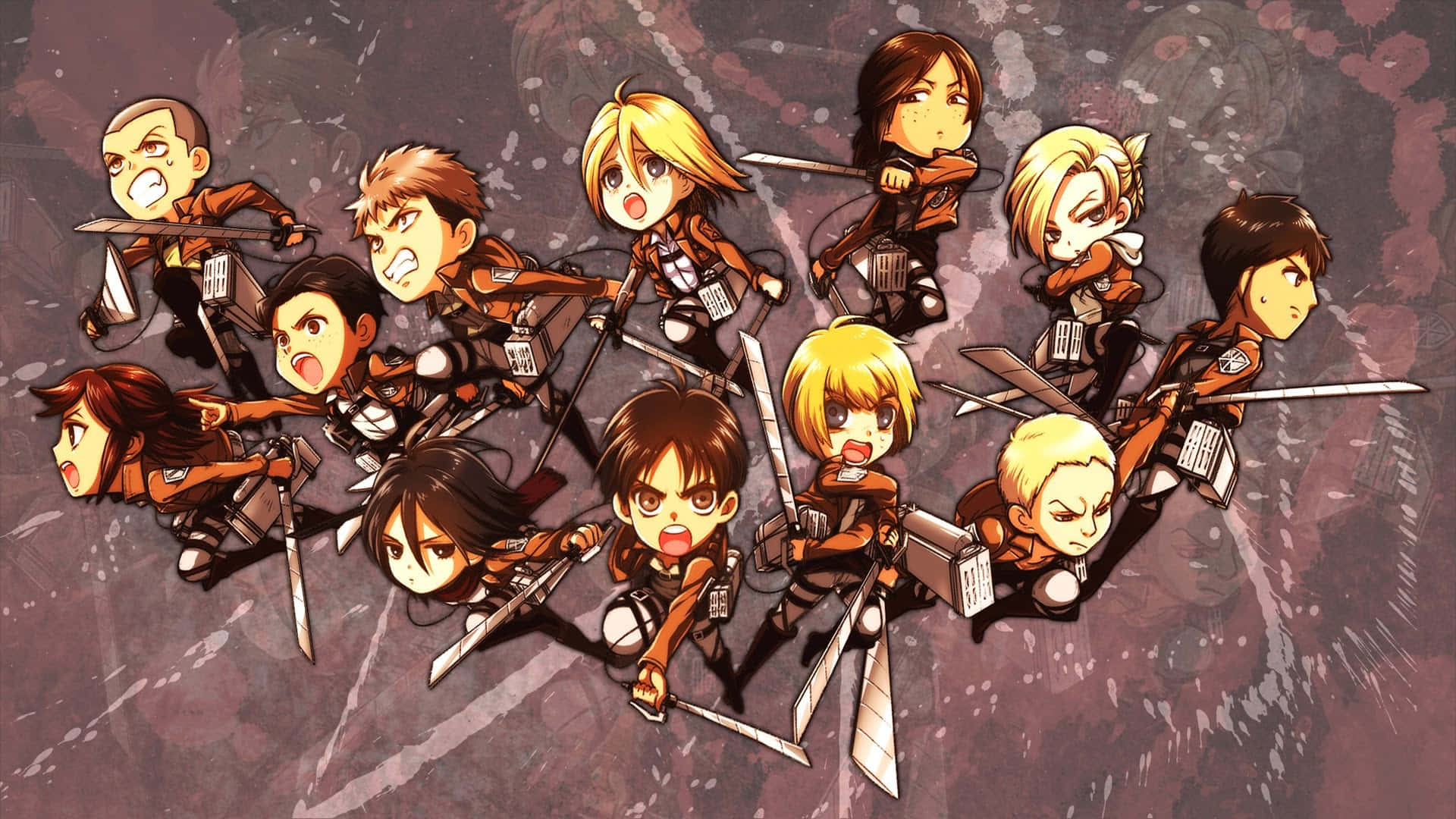 Ymir, 1920 x 1080, chibi anime characters, Full HD Desktop Wallpaper