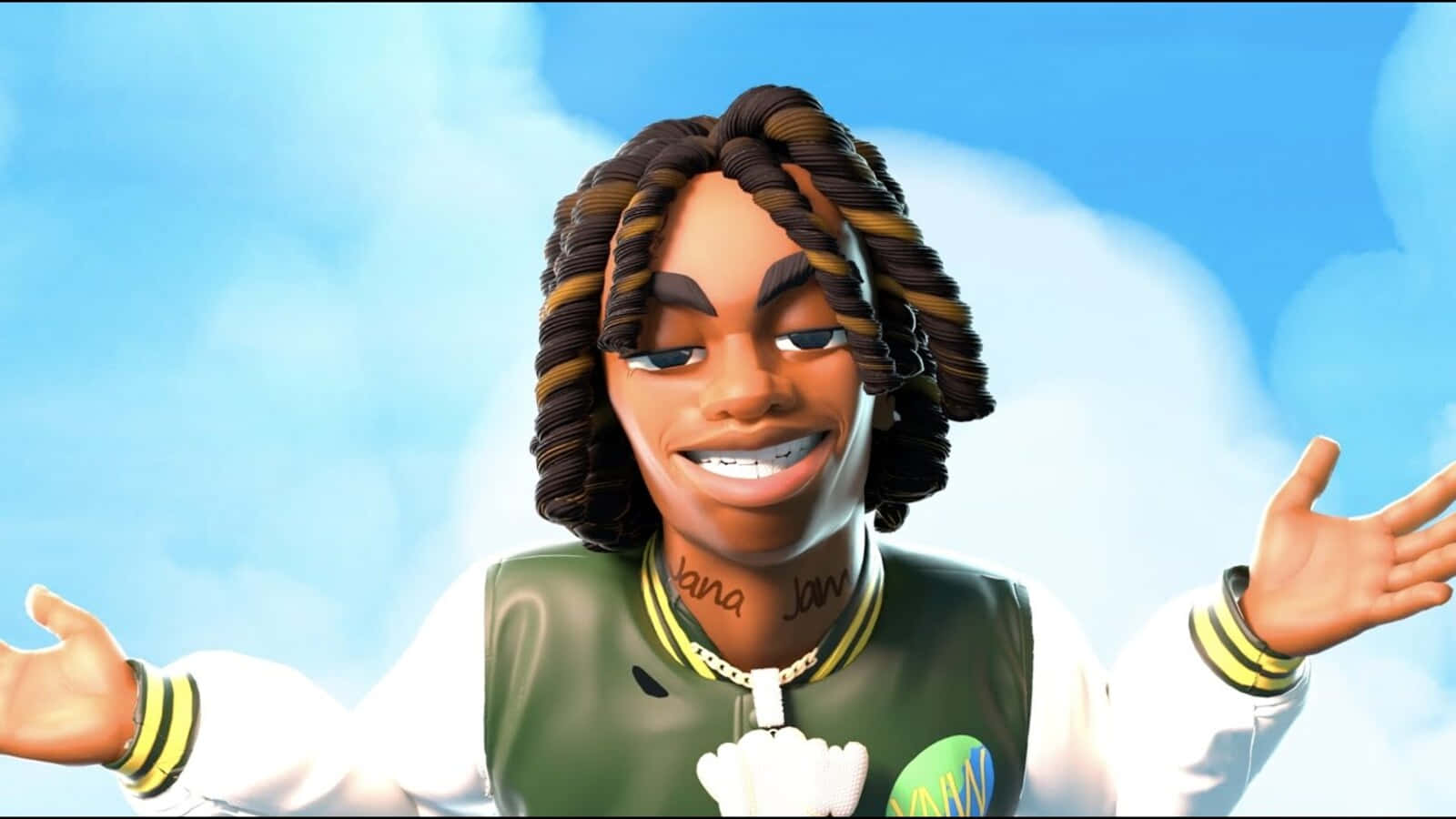 Ynw Melly, cartoon, green jacket, HD Desktop Wallpaper