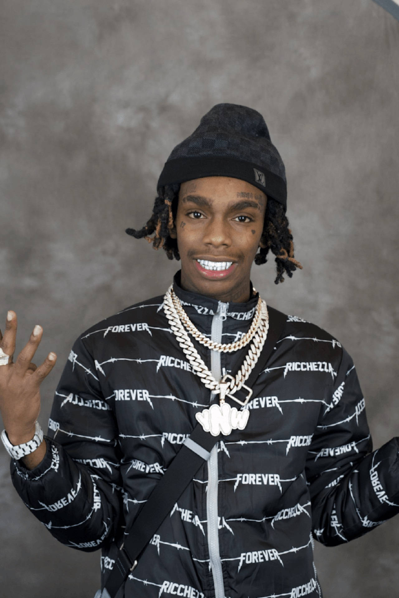 YNW Melly, dreadlocks, black beanie, Full HD Phone Wallpaper