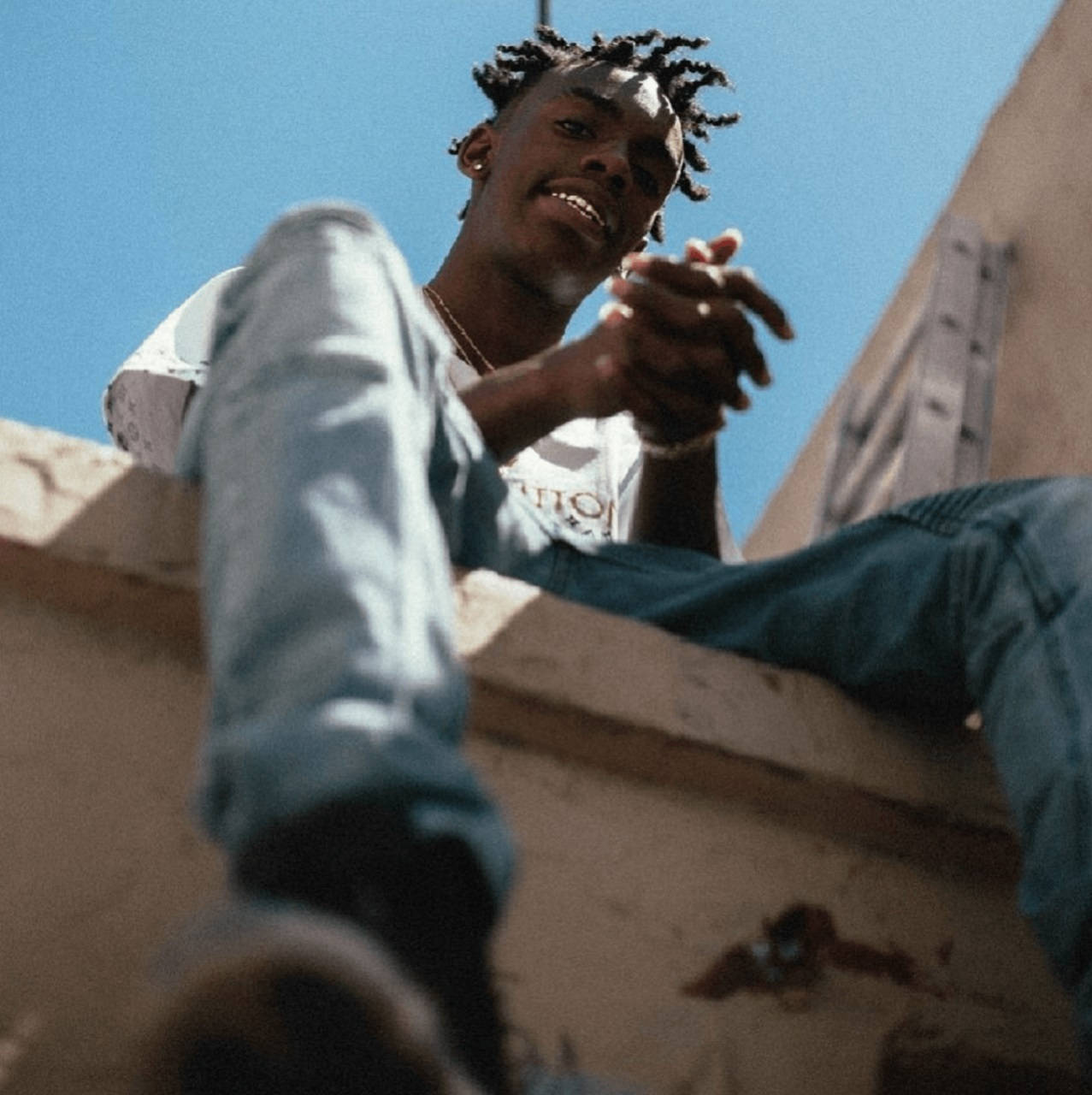 Ynw Melly, dreadlocks, rooftop ledge, HD Phone Wallpaper