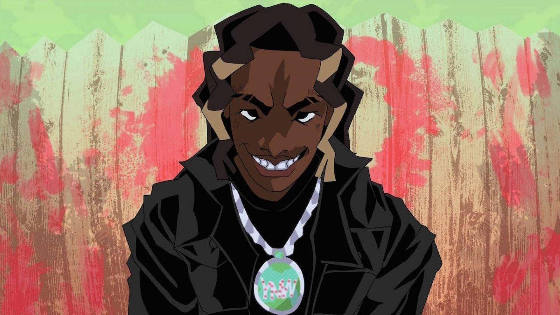 Ynw Melly, anime character, braided hair, Full HD Desktop Wallpaper