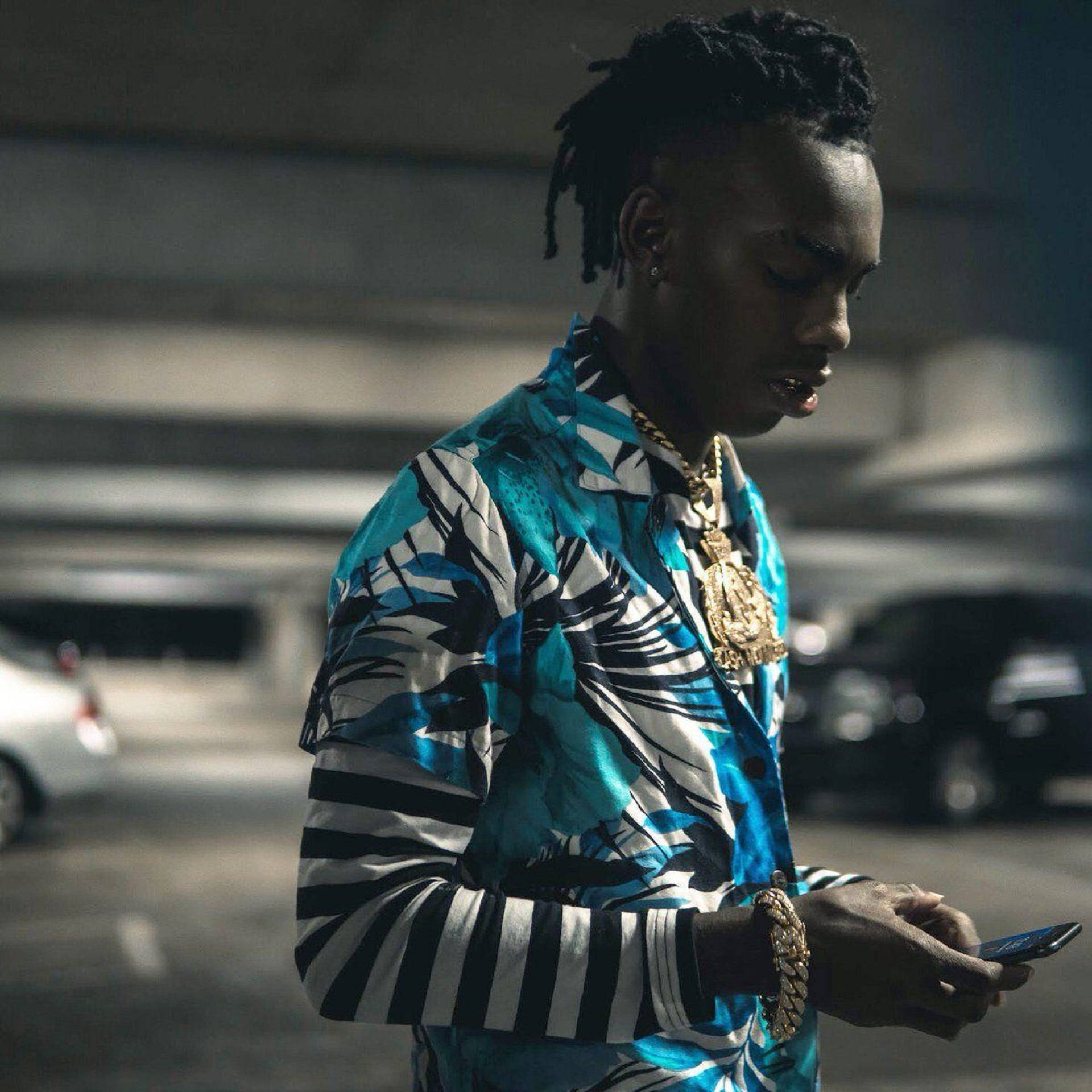 Ynw Melly, album teaser, bold blue and black patterned shirt, Full HD Desktop Wallpaper