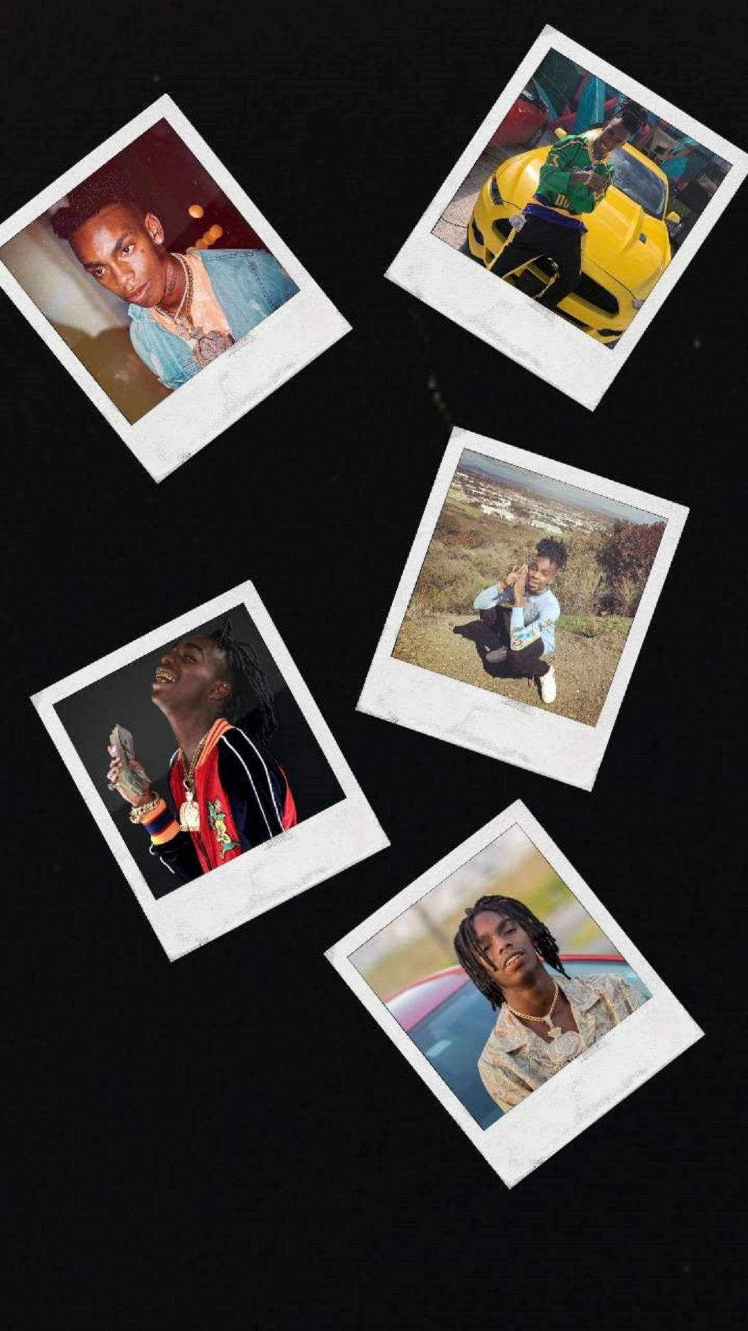 Ynw Melly, Polaroid photos, young man, Full HD Phone Wallpaper