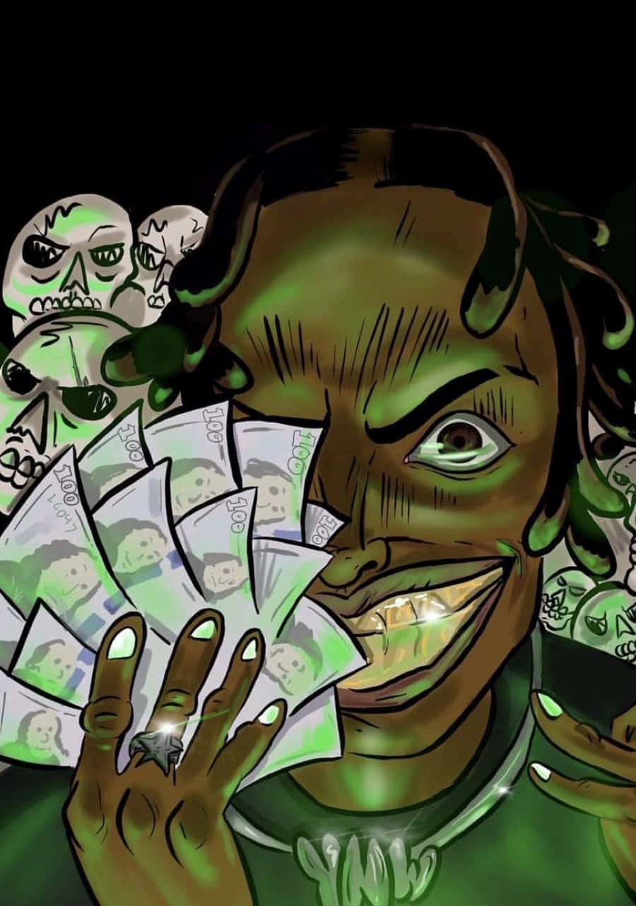 Ynw Melly, cartoon figure, green skin, HD Phone Wallpaper