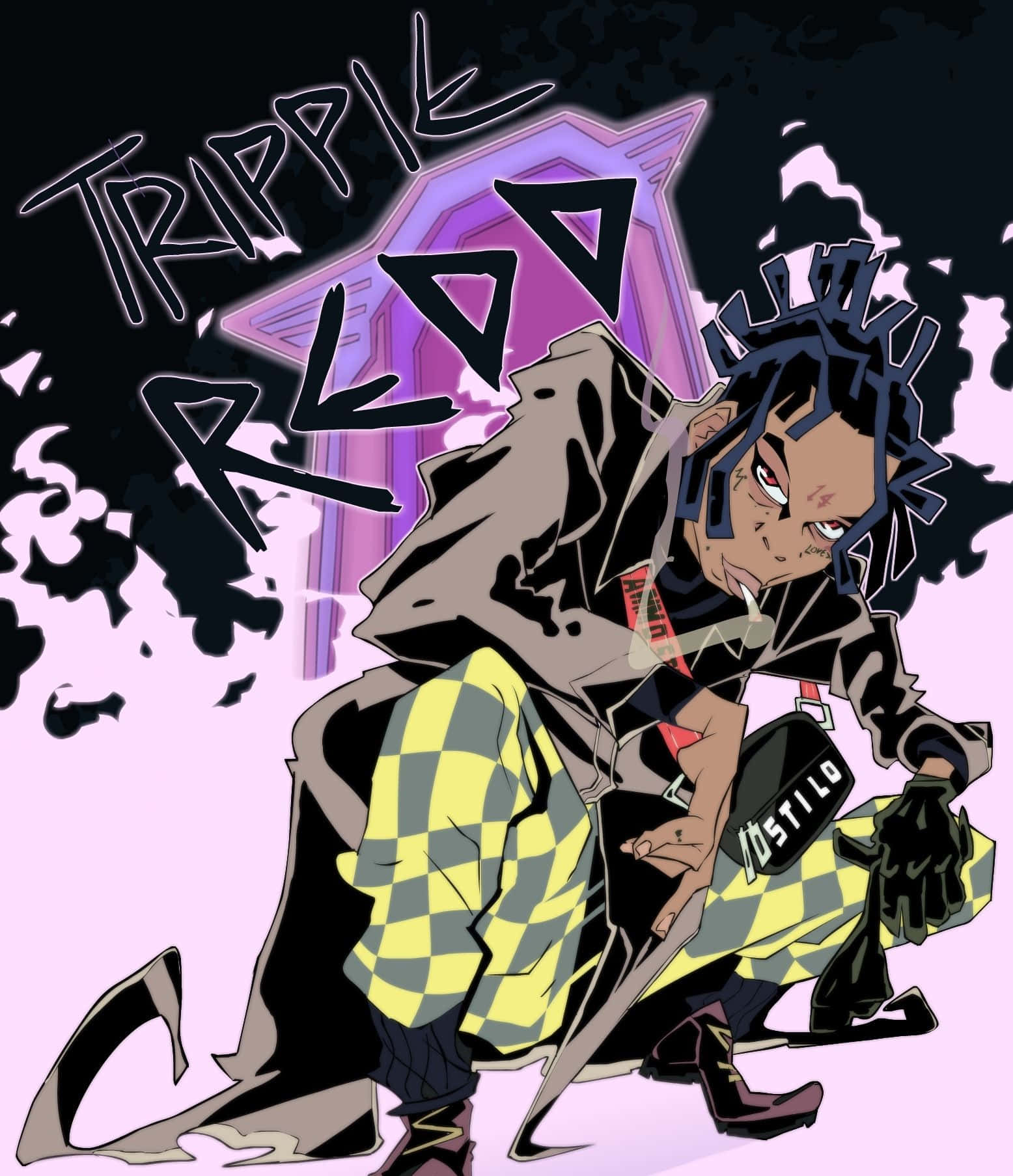Ynw Melly, anime character, spiky blue hair, HD Phone Wallpaper