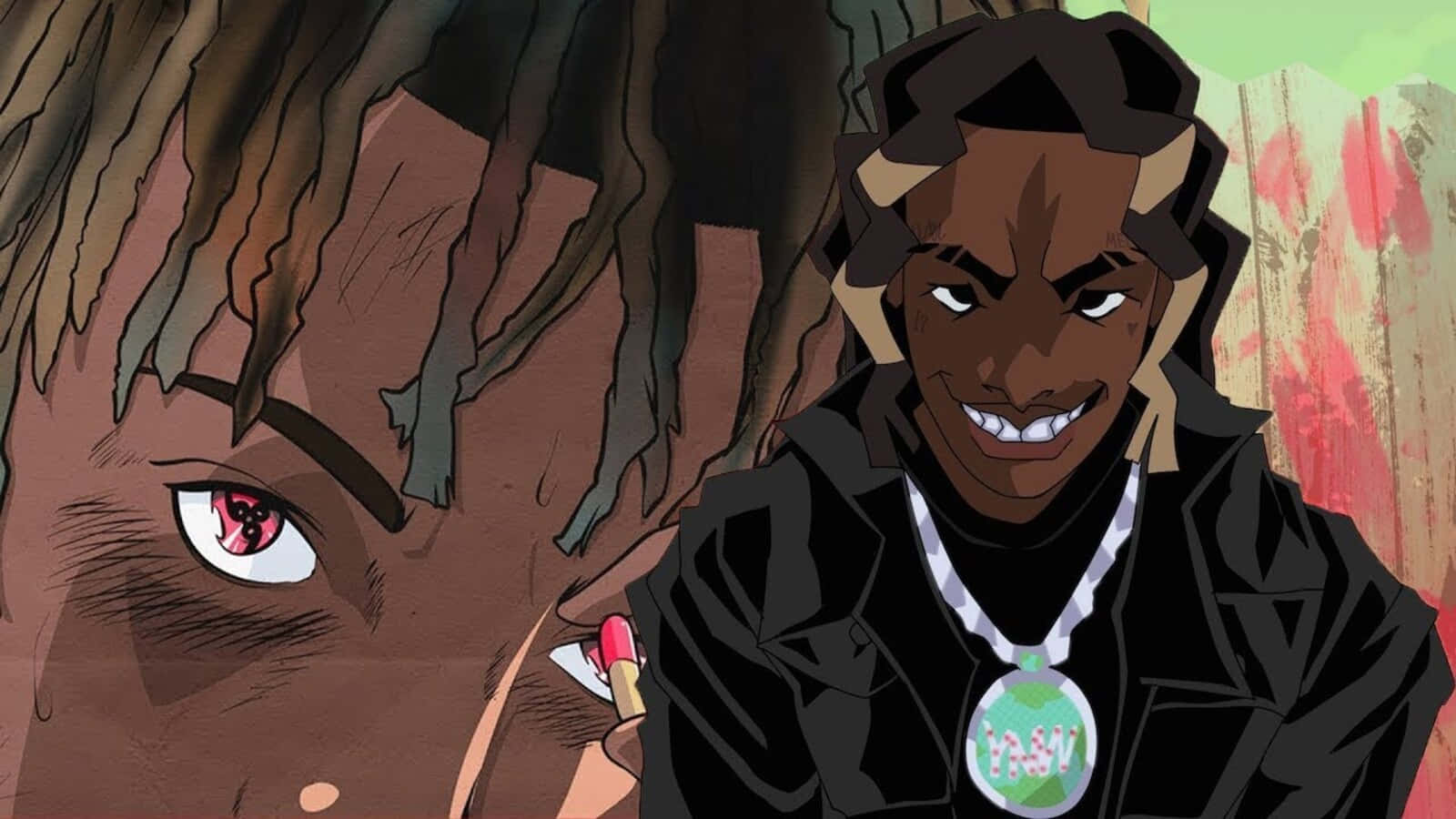 YNW Melly, cartoon illustration, dreadlocks, HD Desktop Wallpaper