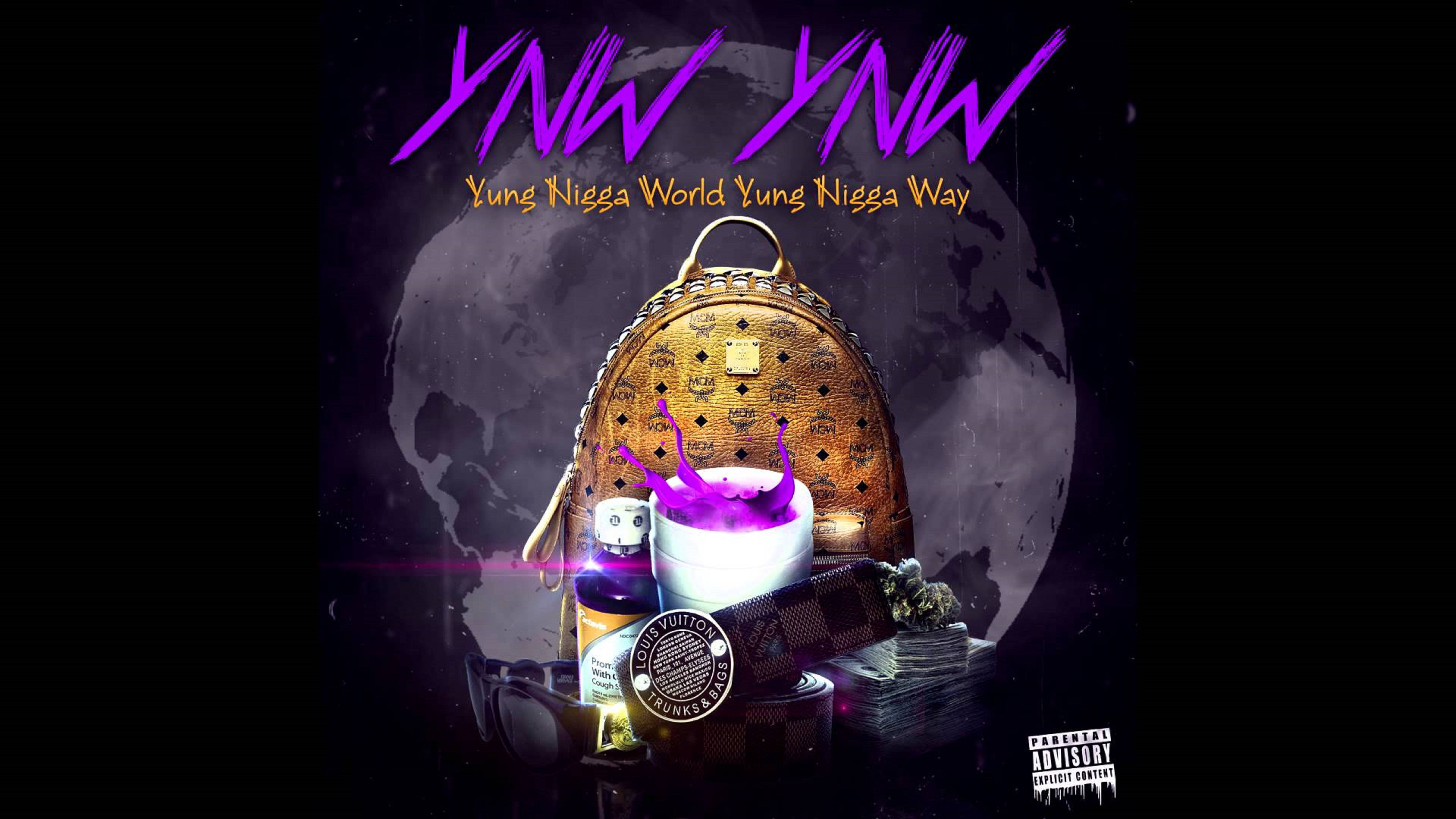 Ynw Melly, golden backpack, stack of cash, 5K Desktop Wallpaper