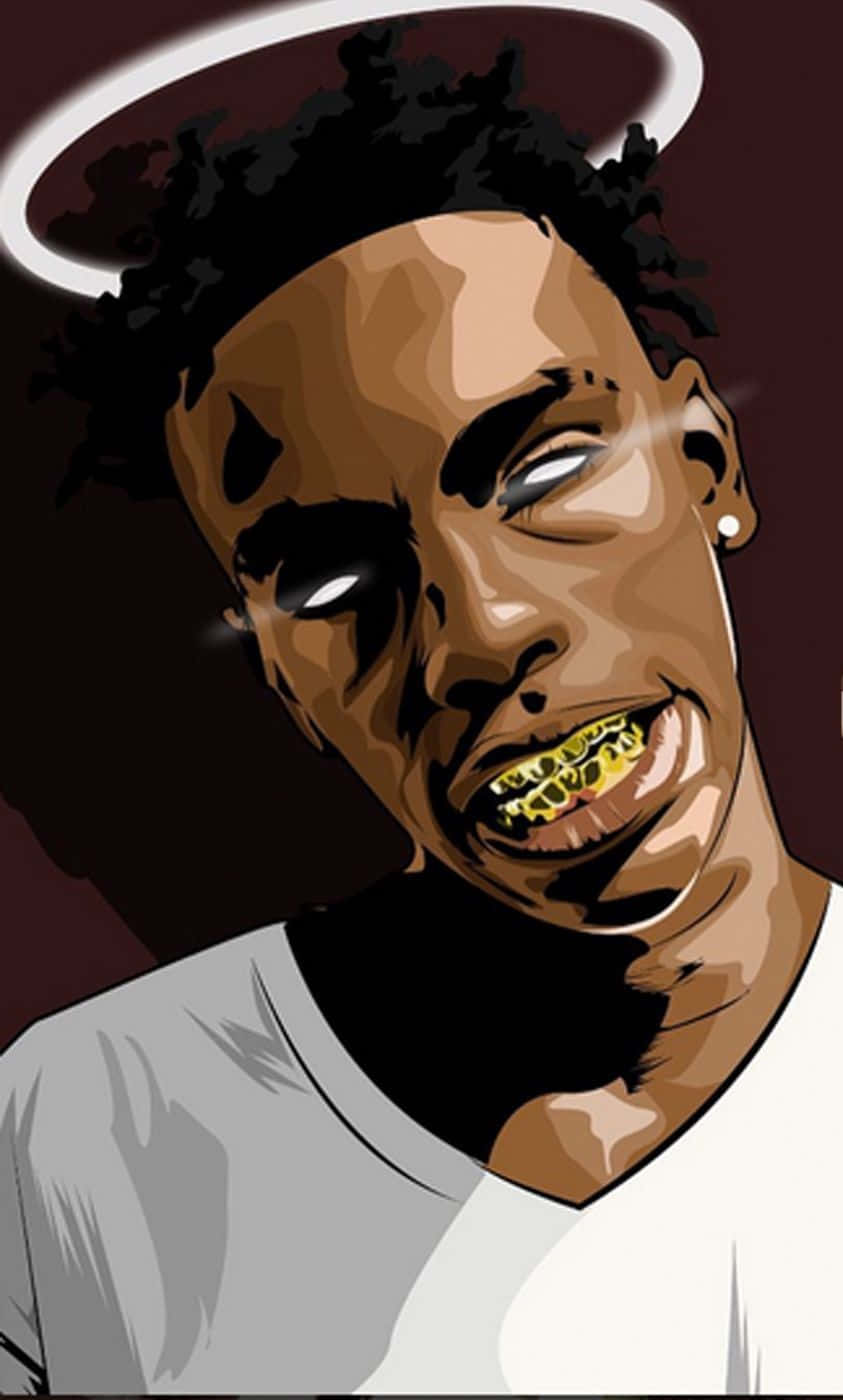 Ynw Melly, halo, gold grill, HD Phone Wallpaper