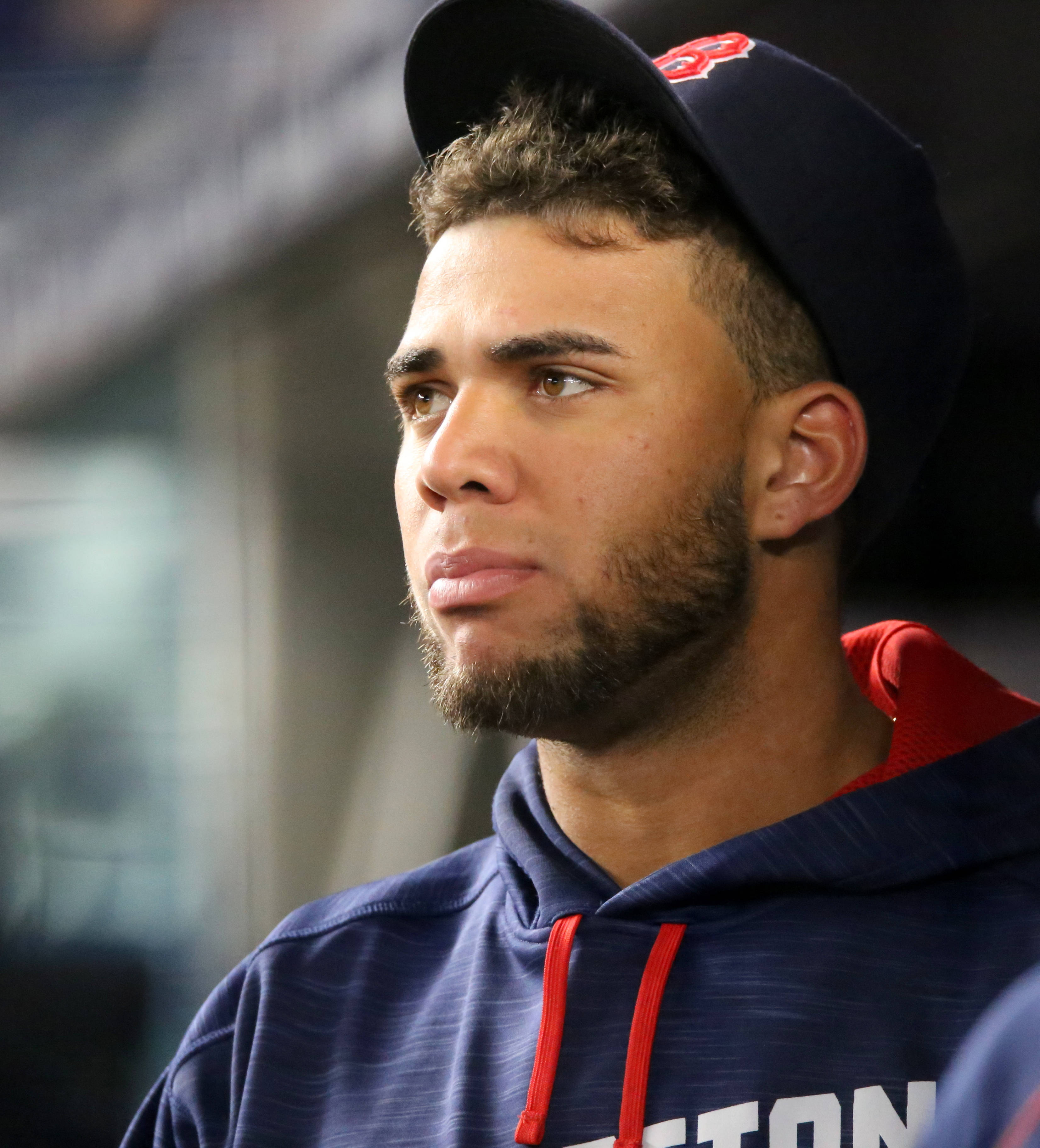 Yoan Moncada, navy cap, hoodie, 2K Phone Wallpaper