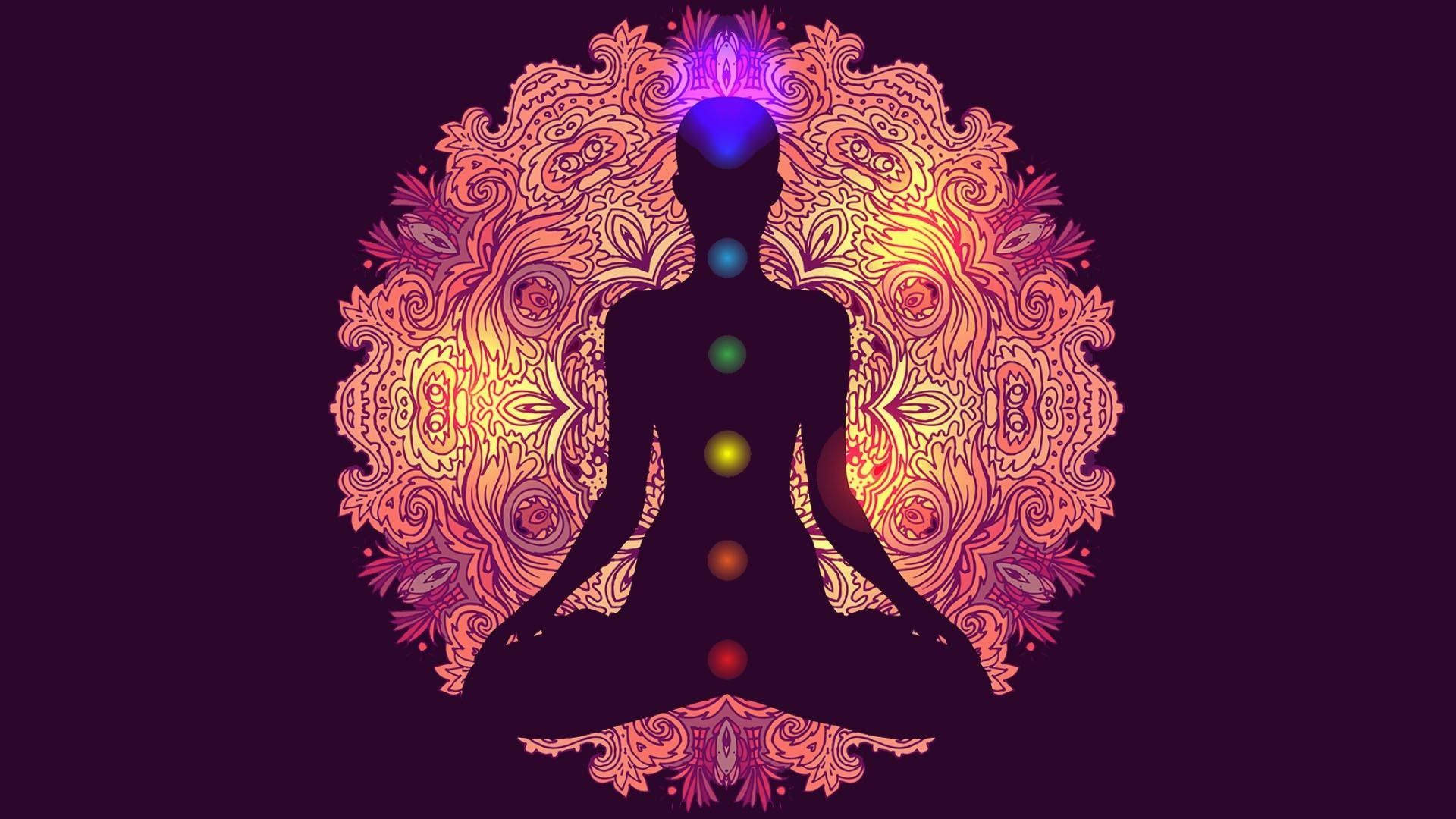 Chakra, Yoga Position, Energy Points, Full HD Desktop Wallpaper