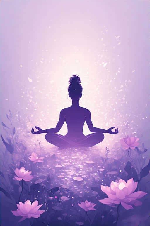 minimalist yoga, lotus pose, calming lavender, SD Phone Wallpaper