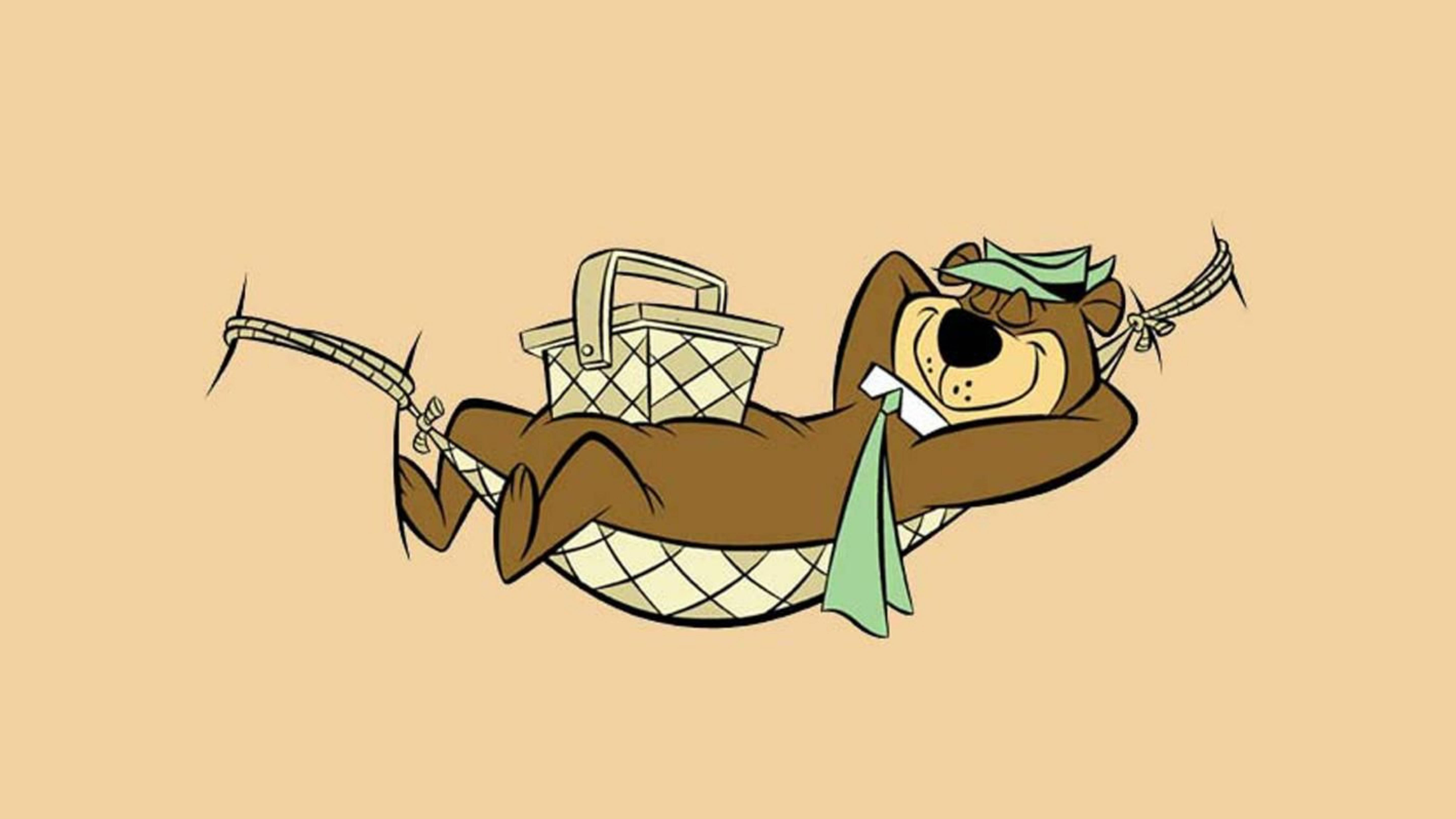 Yogi Bear, hammock, picnic basket, 5K Desktop Wallpaper