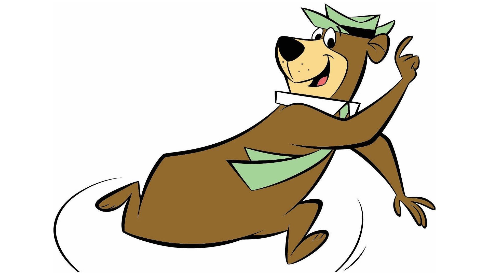 Yogi Bear, green hat, scarf, Full HD Desktop Wallpaper