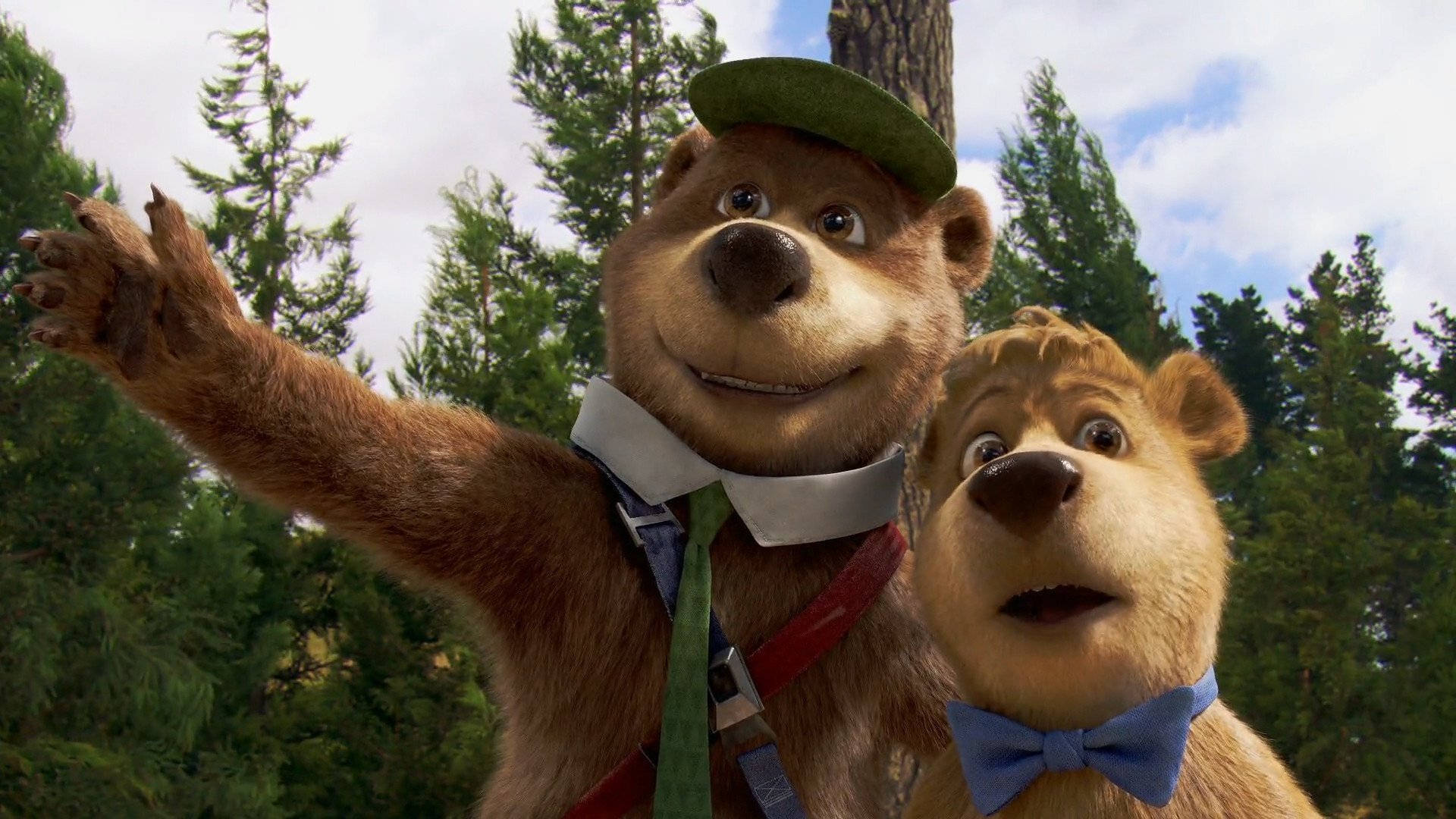 Yogi Bear, cap and tie, bowtie, Full HD Desktop Wallpaper