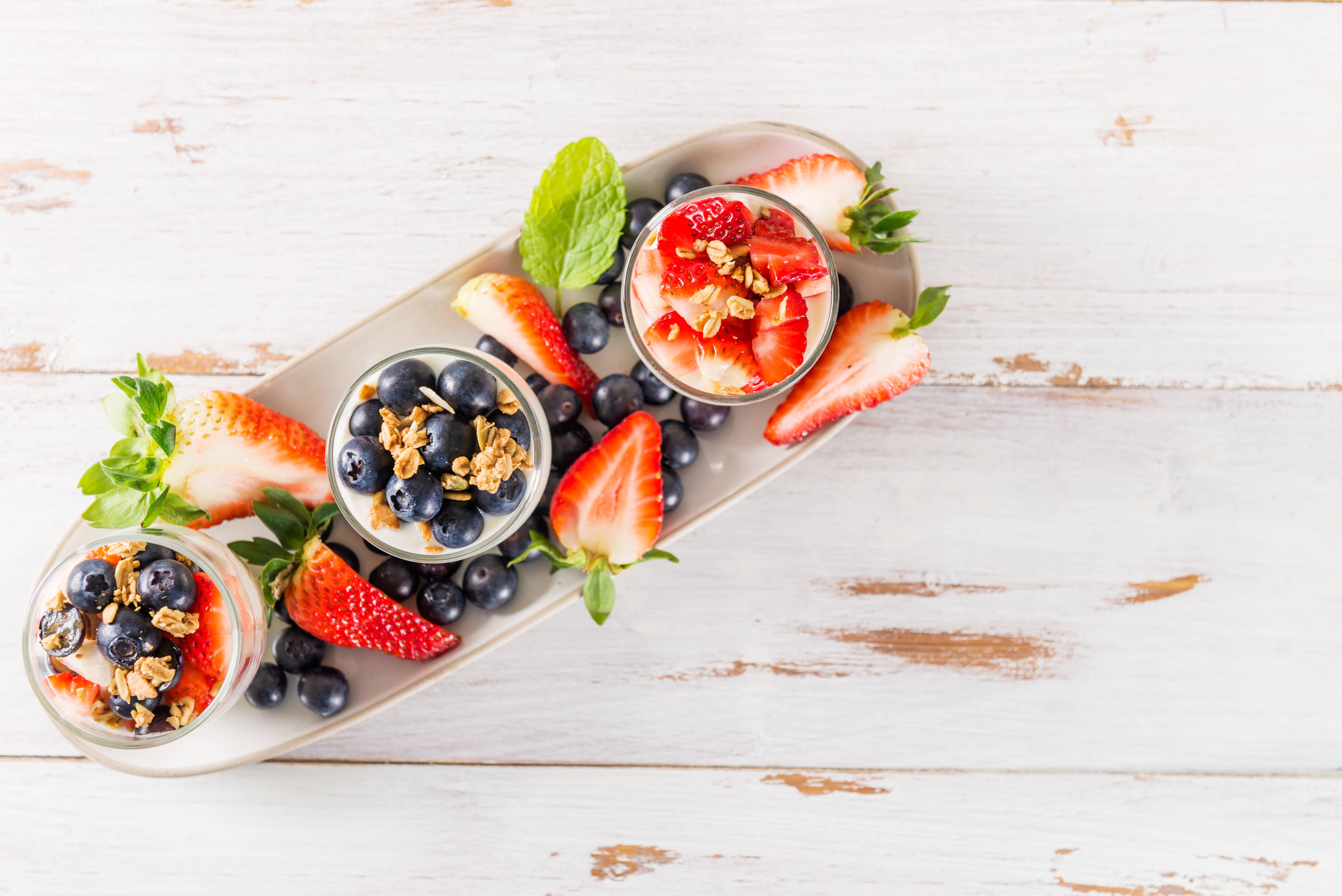 yummy yogurt, berries, granola, 5K Desktop Wallpaper