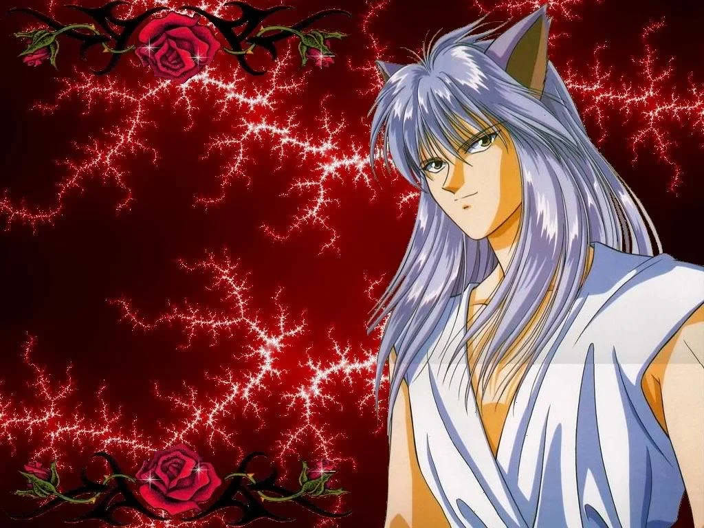 Yoko Kurama, nine-tails, fiery red, SD Desktop Wallpaper