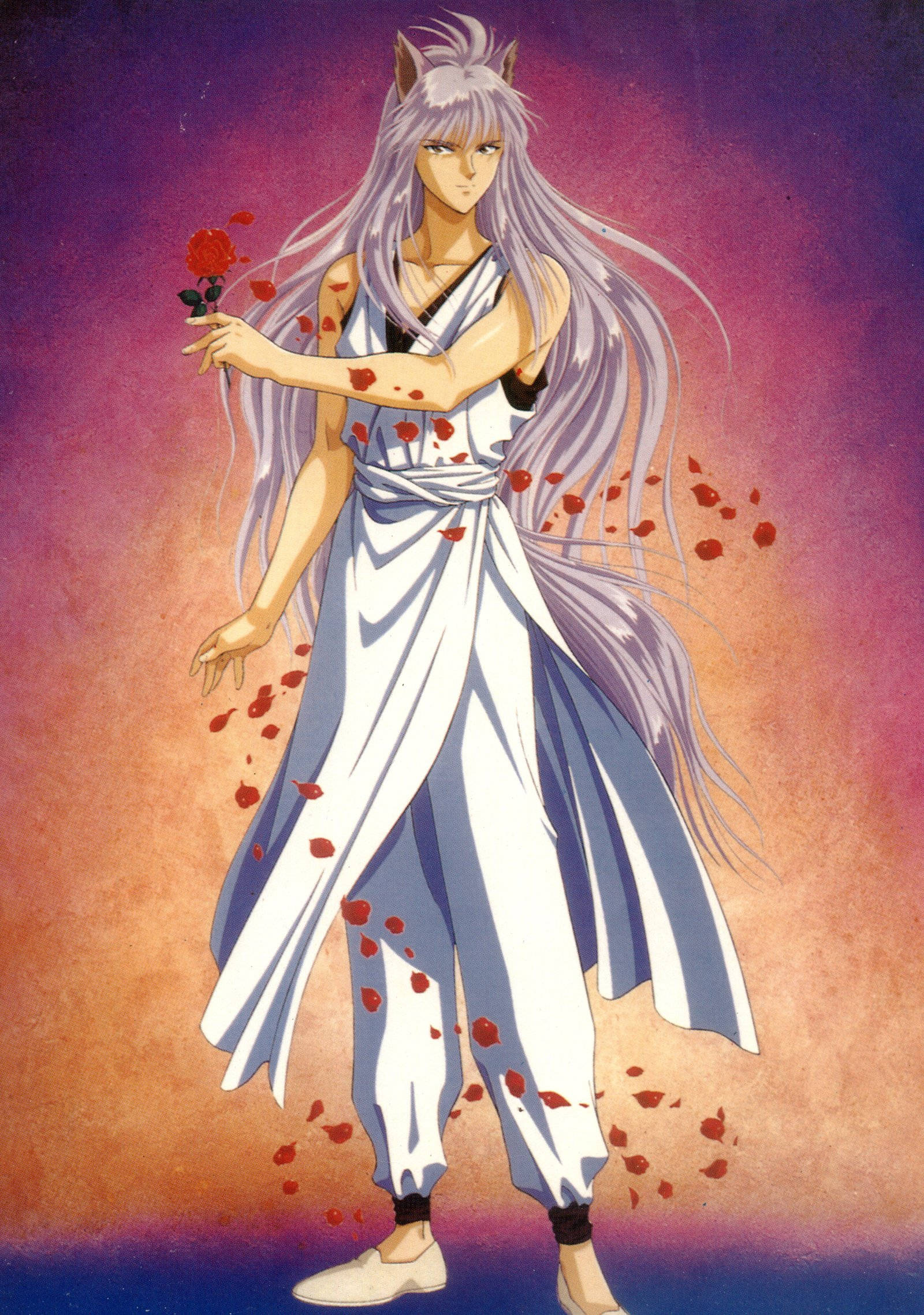 Yoko Kurama, wolf form, silver-haired, Full HD Phone Wallpaper