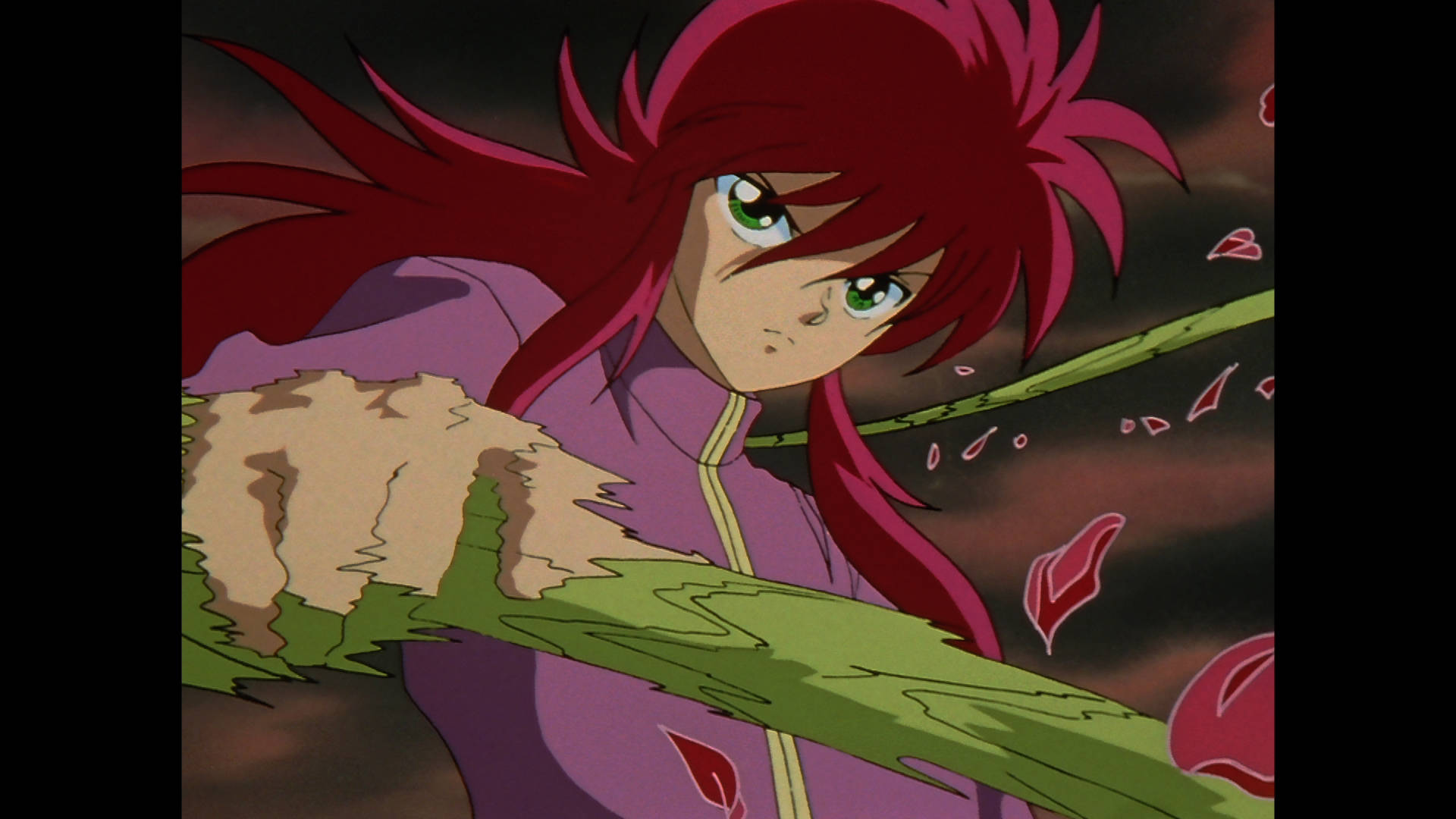 Yoko Kurama, green thorn whip, glowing green sword, Full HD Desktop Wallpaper