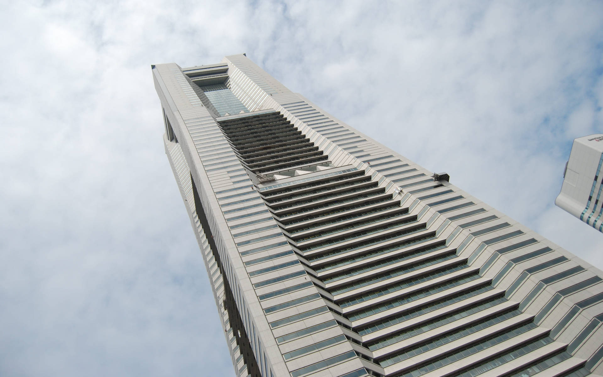 tower building, Yokohama, stepped facade, Full HD Desktop Wallpaper