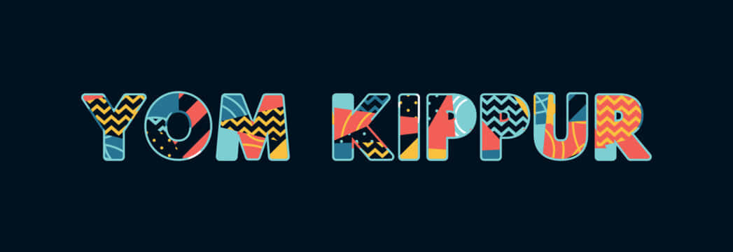 YOM KIPPUR, colorful letters, geometric patterns, SD Desktop Wallpaper