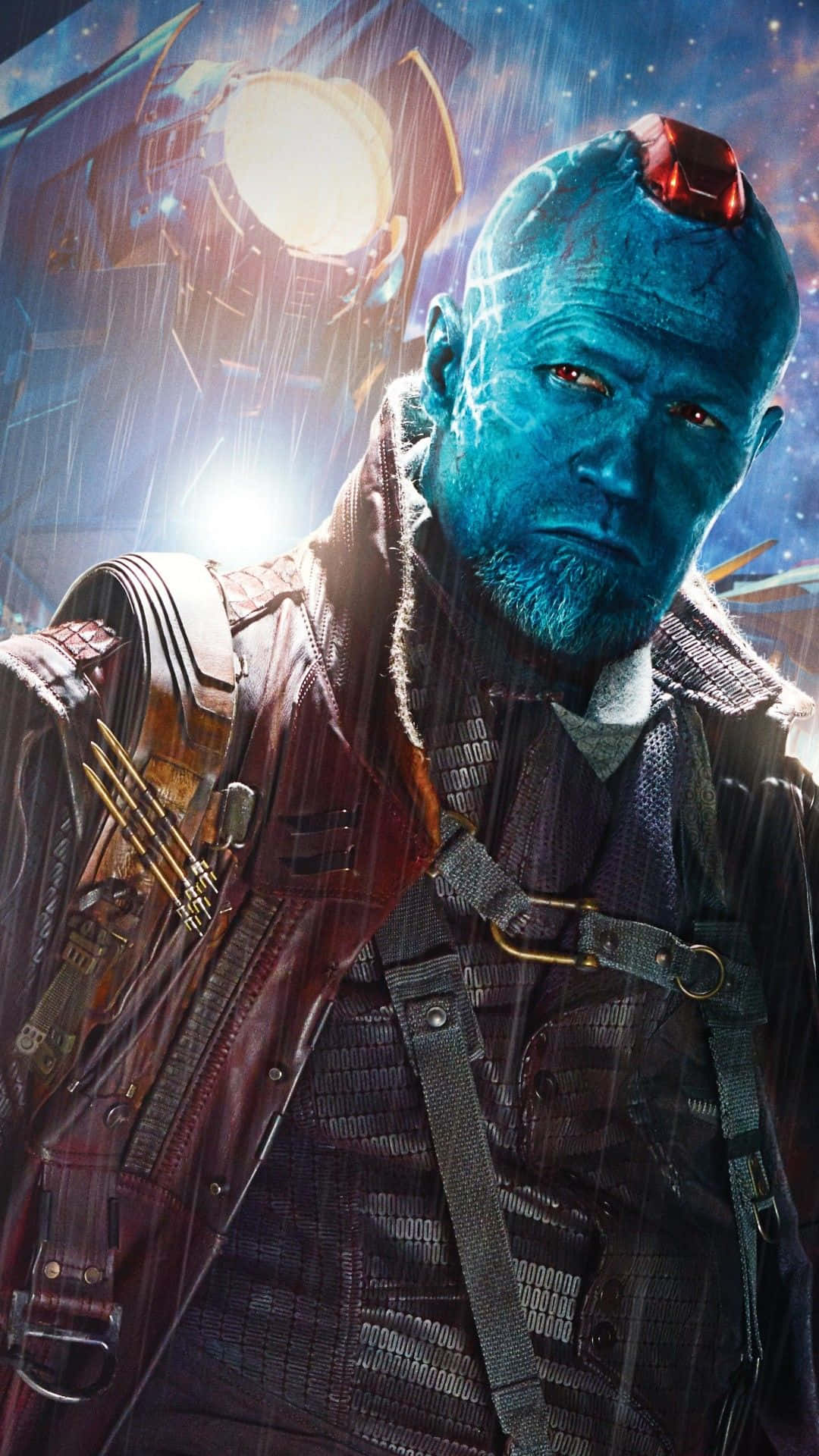 Yondu, blue-skinned alien warrior, red eyes, Full HD Phone Wallpaper