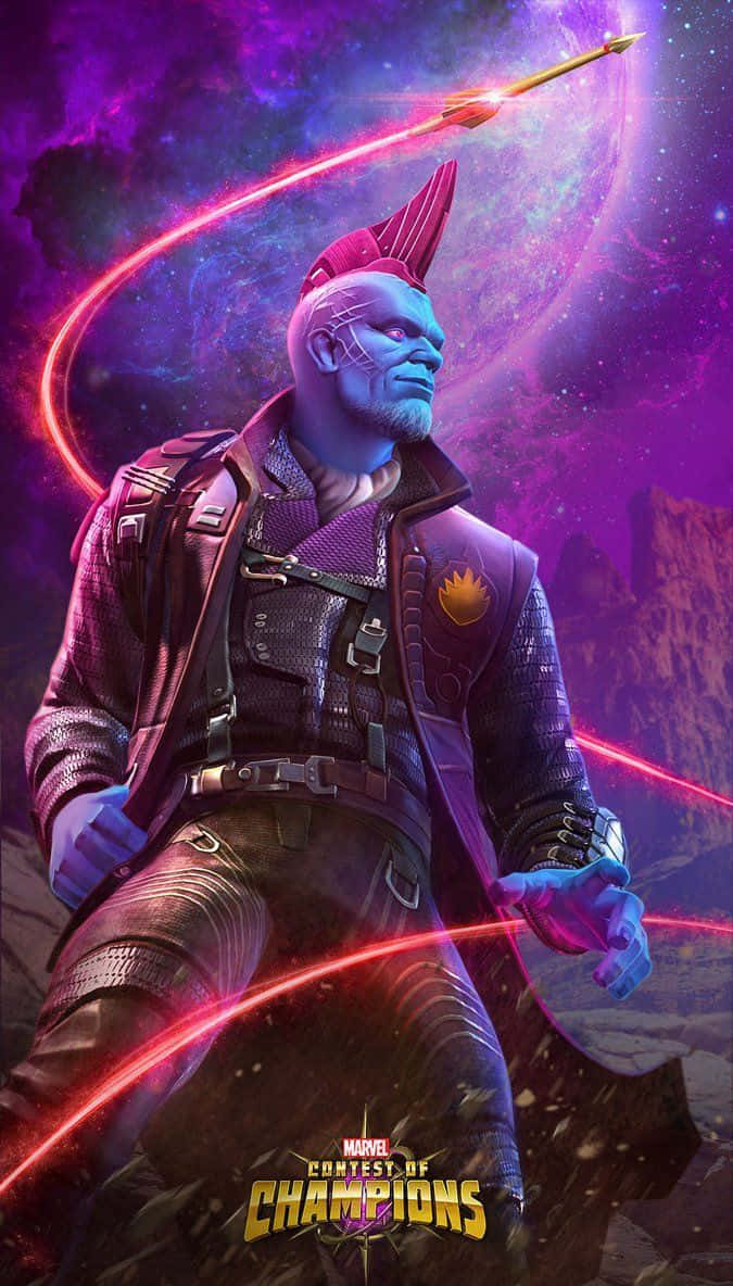 Yondu, blue-skinned cosmic warrior, red mohawk, SD Phone Wallpaper