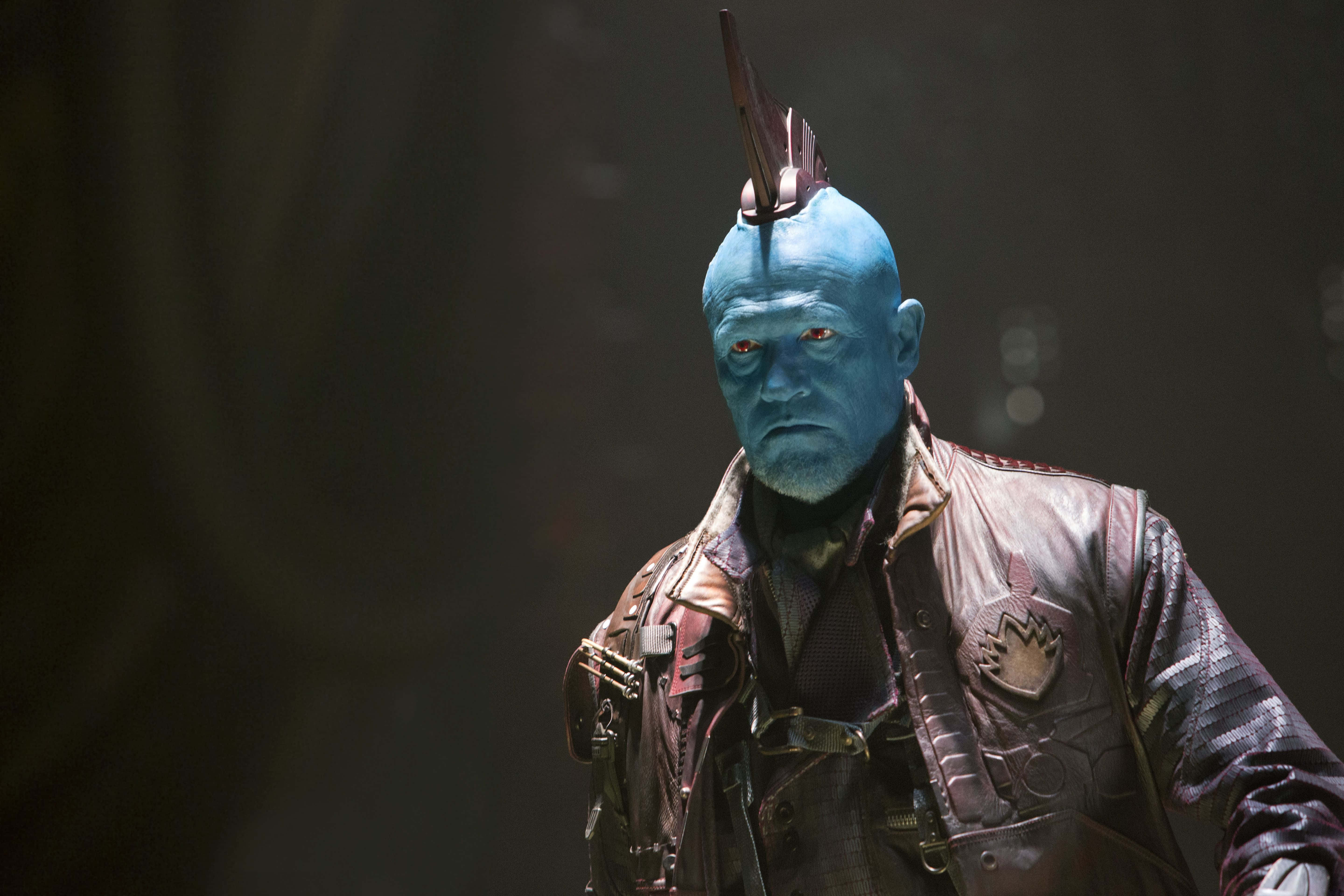 Yondu, blue-skinned alien, glowing red eyes, 5K Desktop Wallpaper