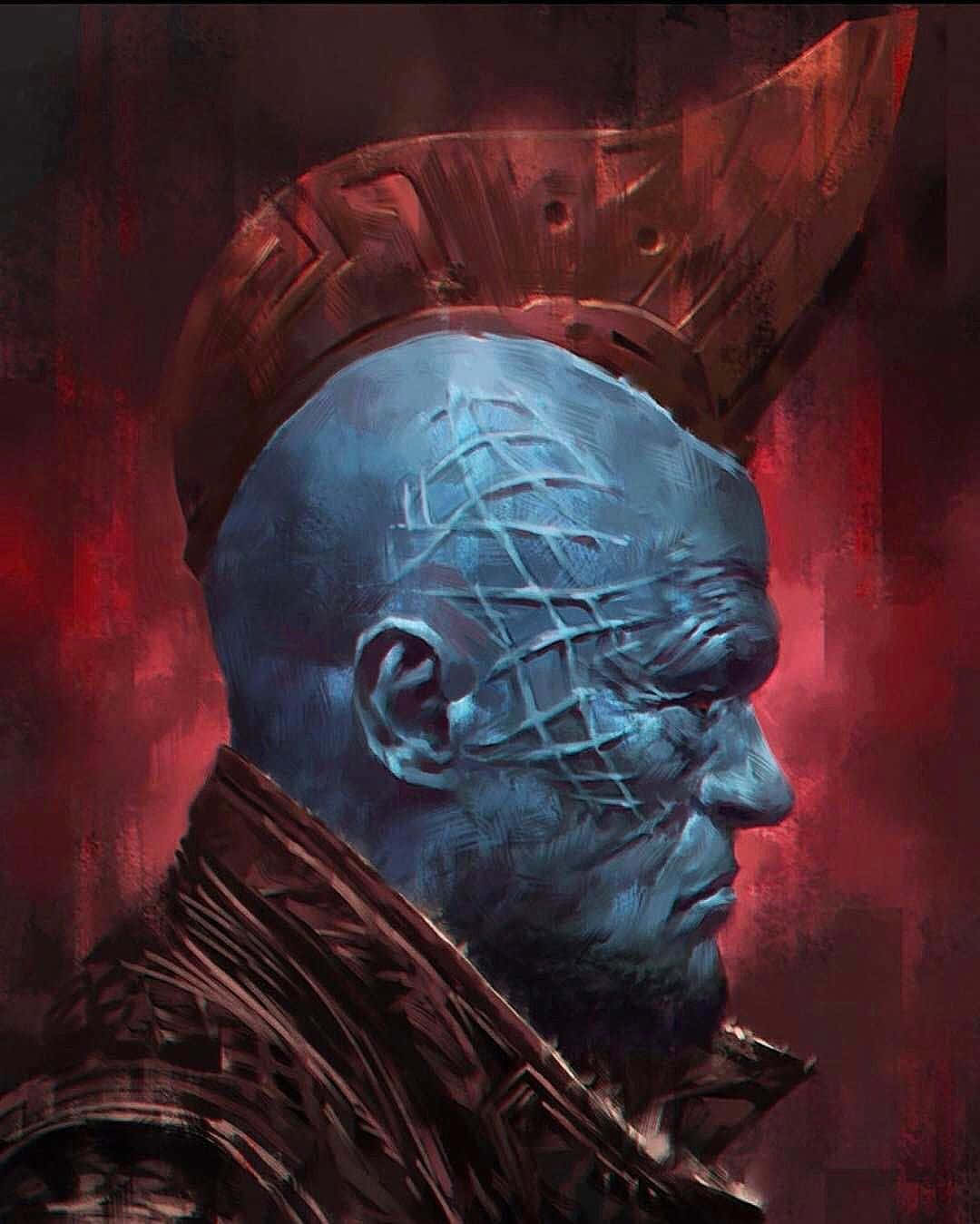 Yondu, blue-skinned warrior, spiked helmet, HD Phone Wallpaper