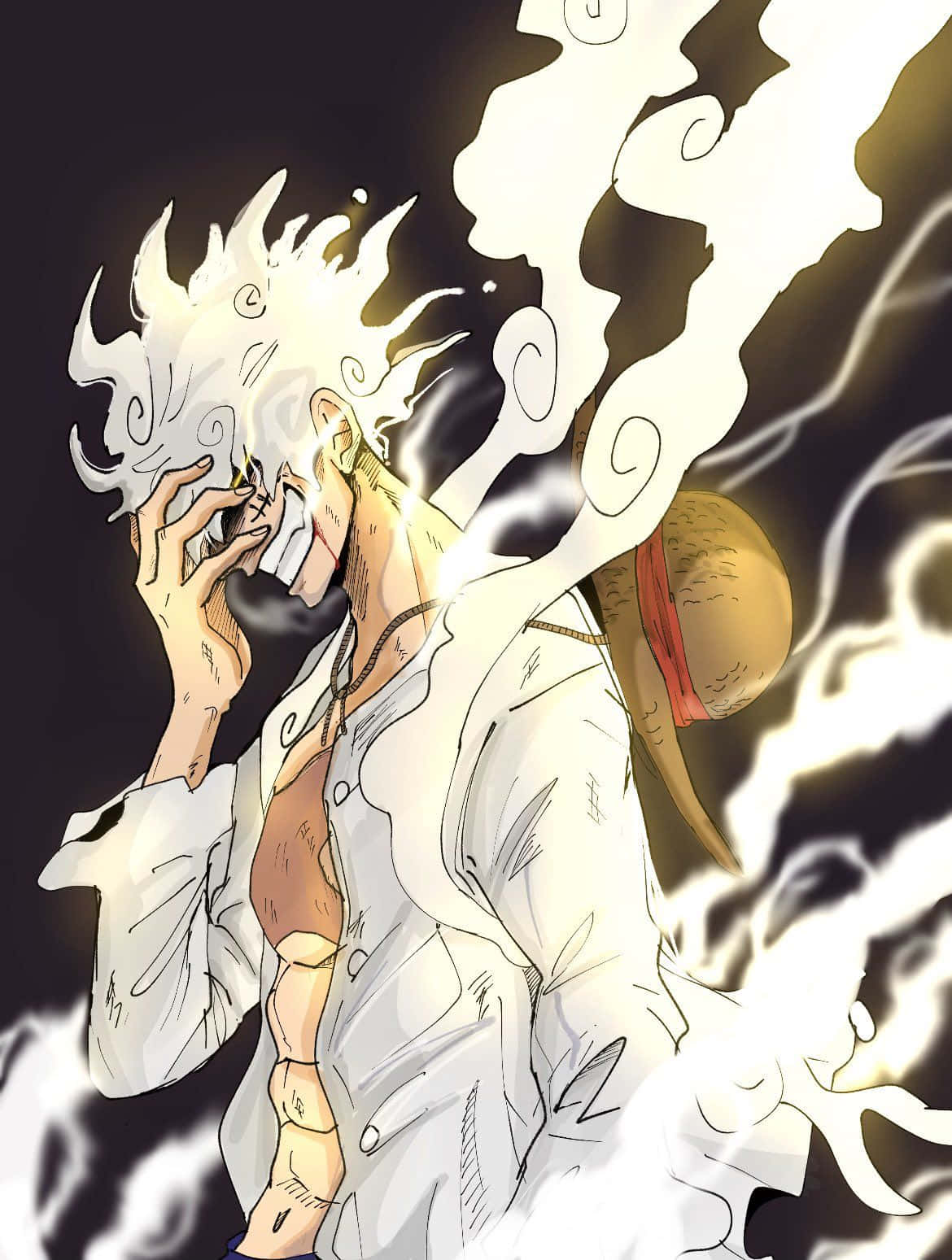 Yonko, straw hat, white-haired anime character, HD Phone Wallpaper