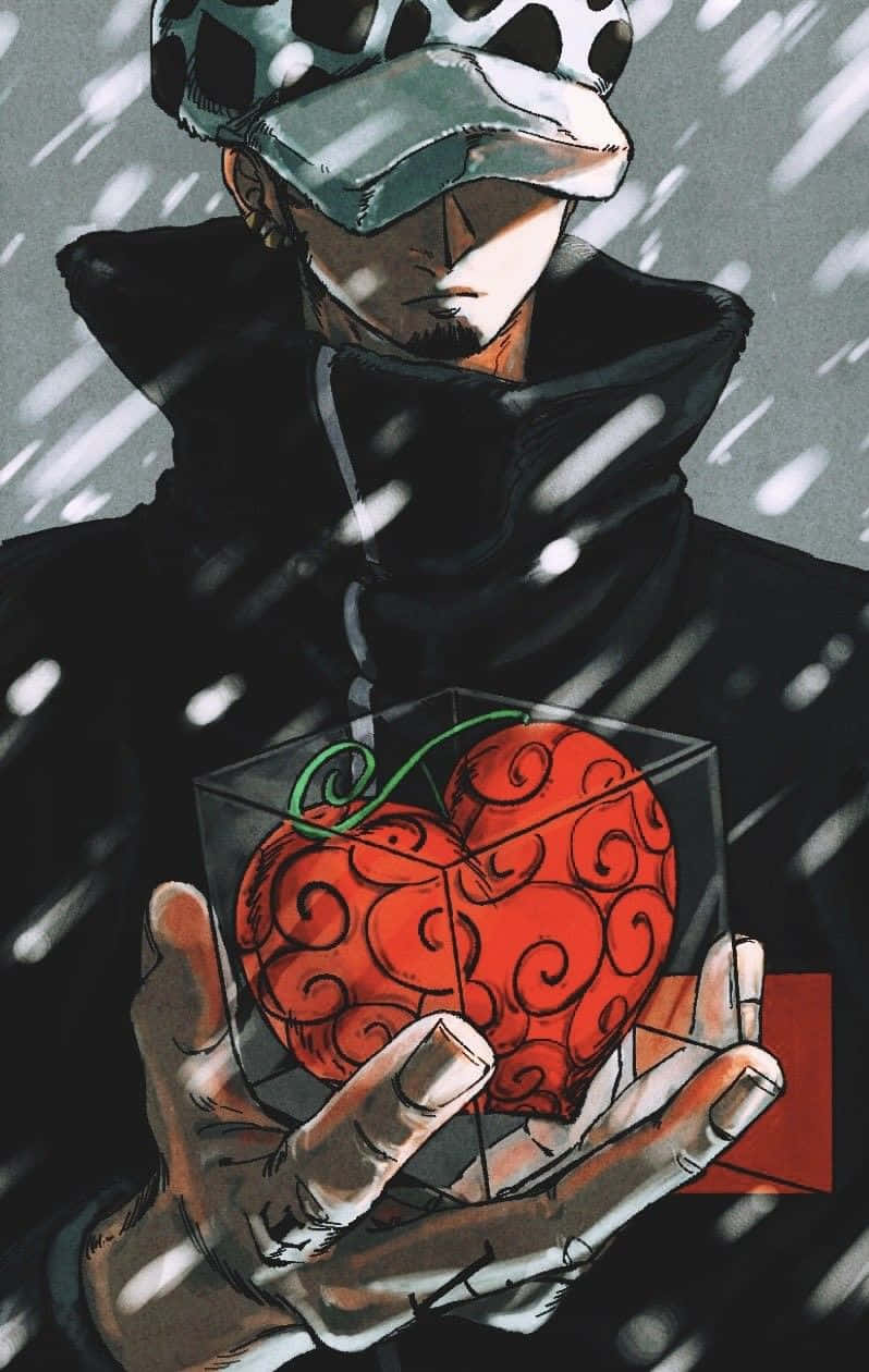 Yonko, black, glowing red heart-shaped fruit, SD Phone Wallpaper