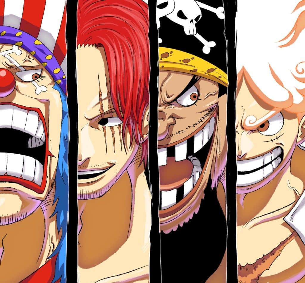 Yonko, anime pirates, exaggerated grins, SD Desktop Wallpaper