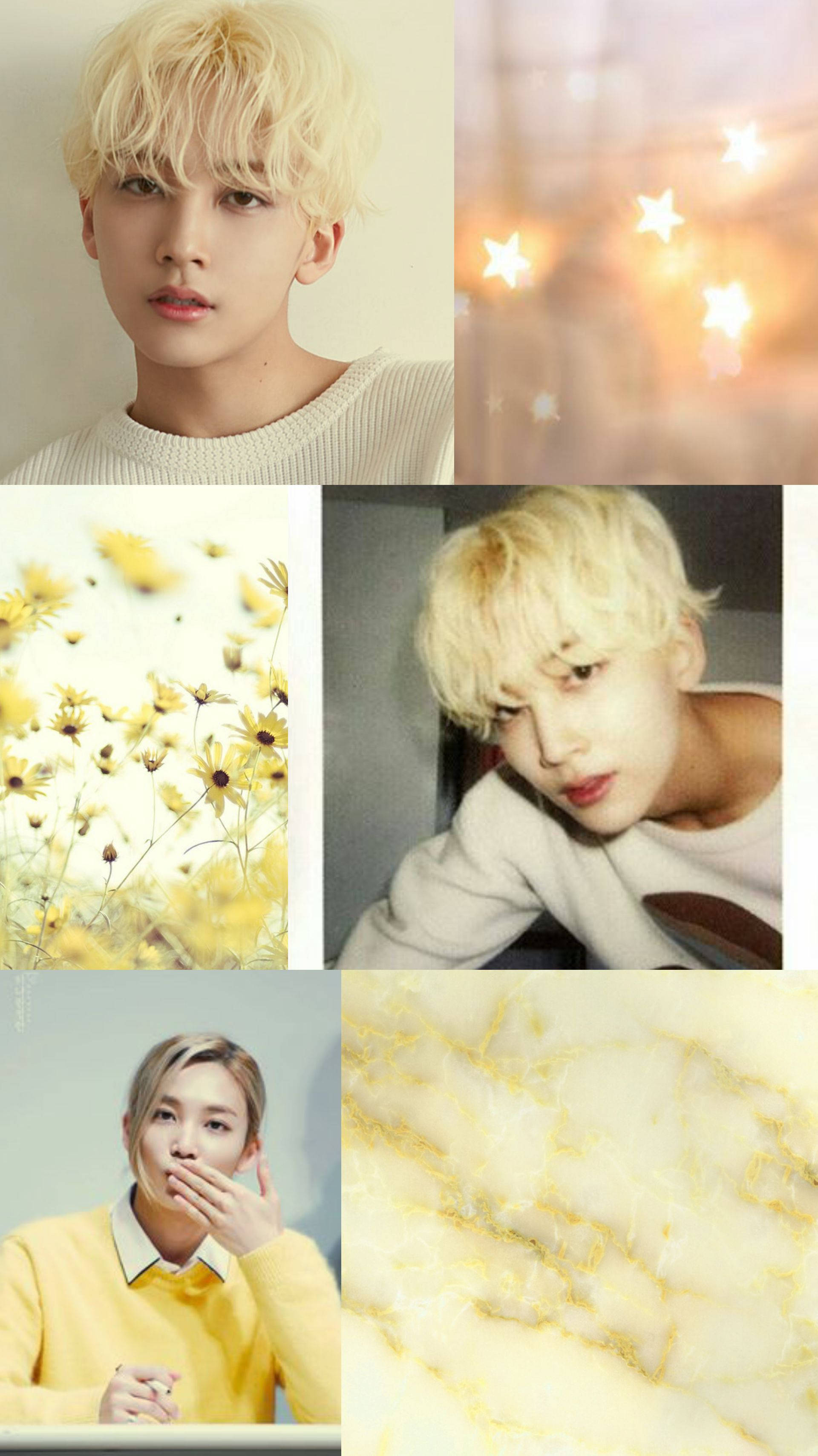 Yoon Jeonghan, blonde hair, soft lighting, 2K Phone Wallpaper