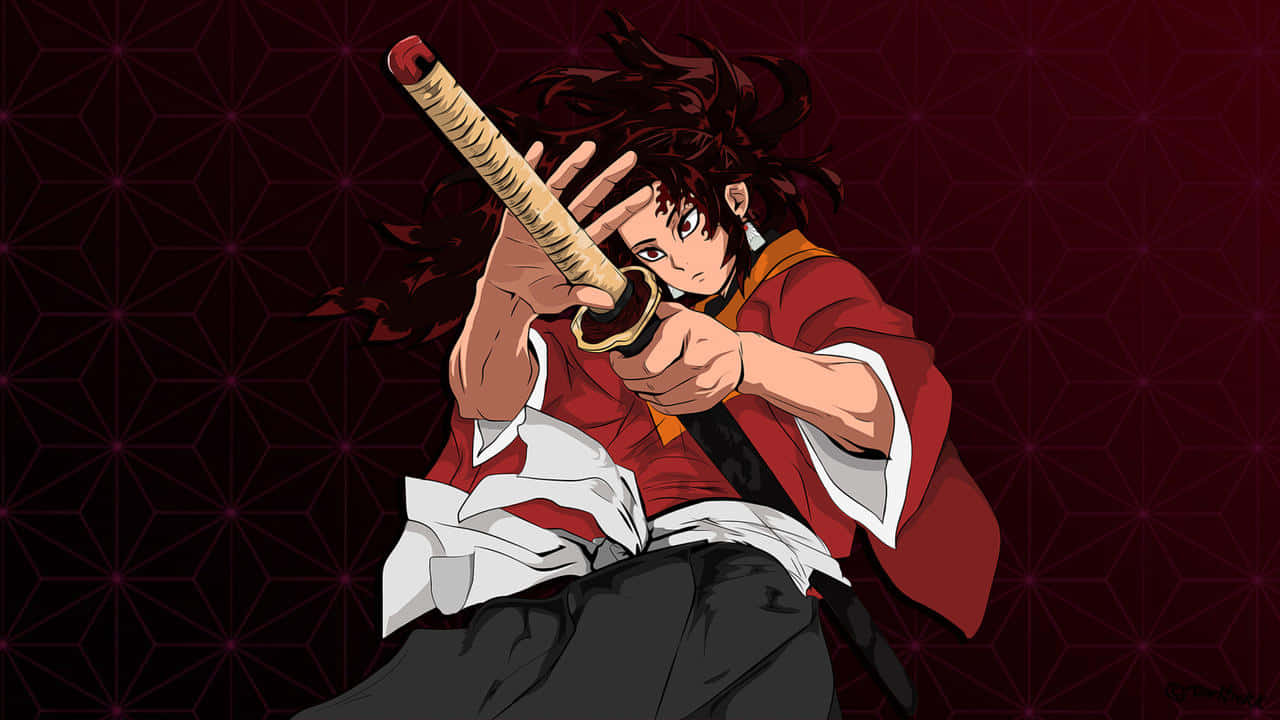 Yoriichi Tsugikuni, katana, anime warrior, HD Desktop Wallpaper