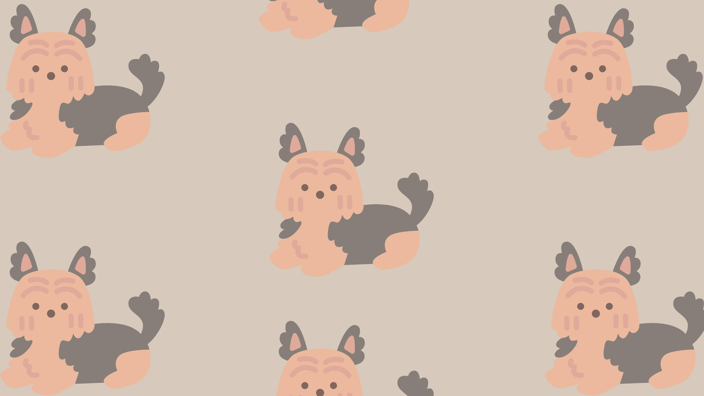 Yorkshire terrier, pastel tones, soft beige background, 2K Desktop Wallpaper