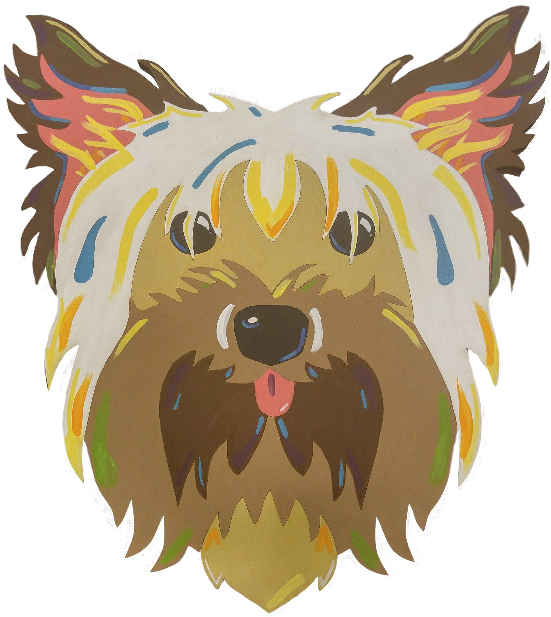 Yorkshire terrier, cool pop art, fluffy dog, Full HD Phone Wallpaper