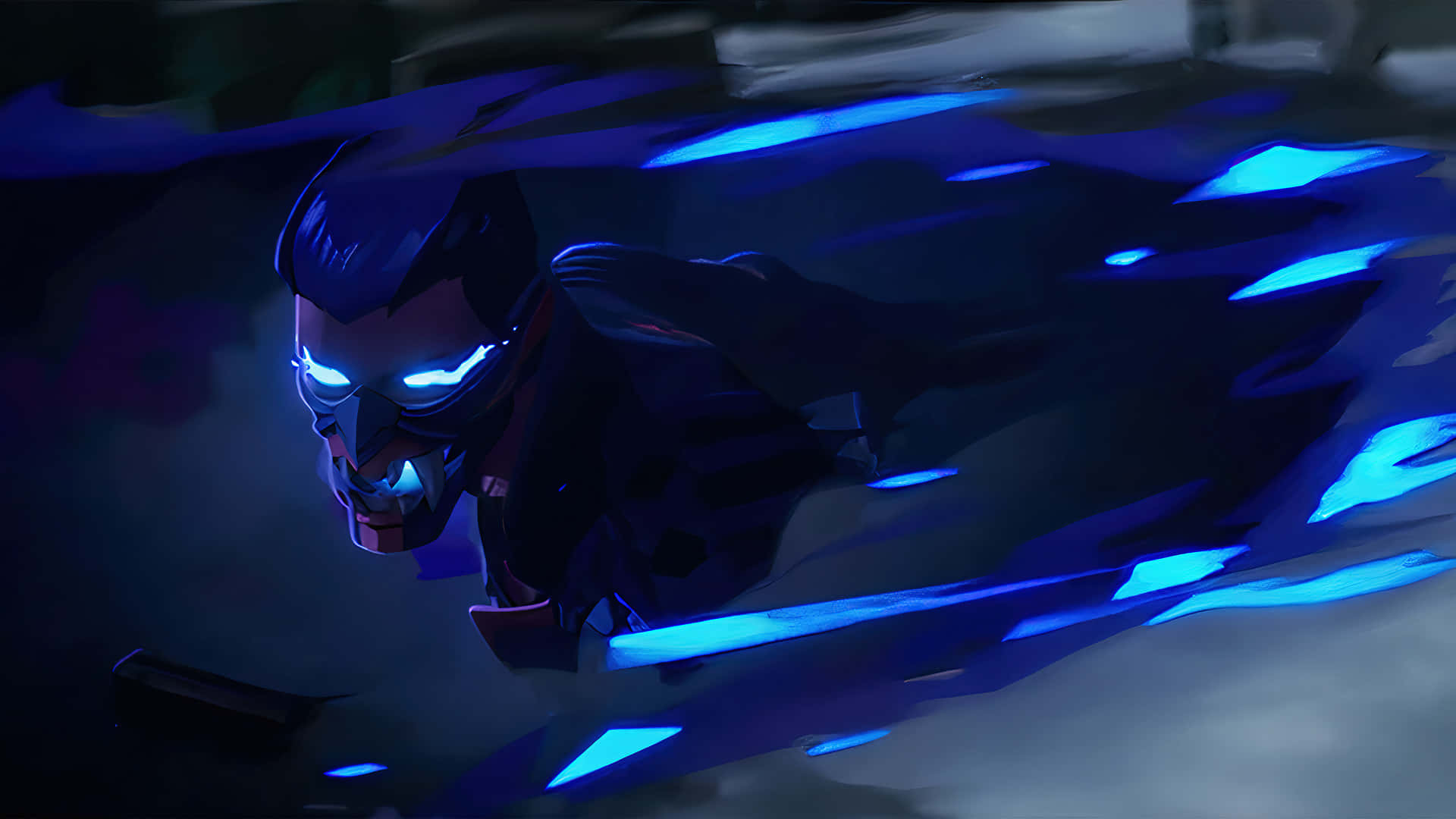 Yoru, Valorant, glowing blue eyes, Full HD Desktop Wallpaper