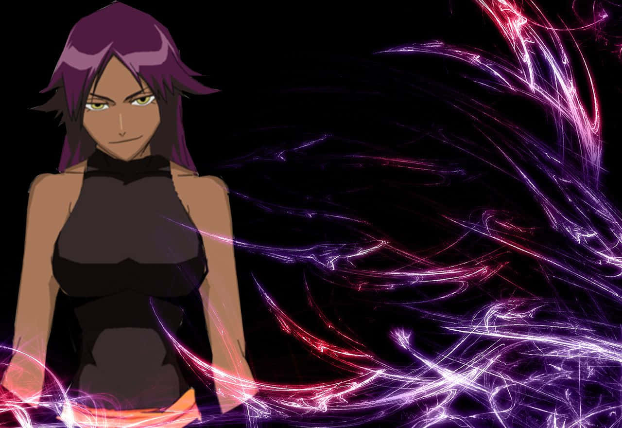 Yoruichi Shihoin, purple-haired, glowing eyes, HD Desktop Wallpaper