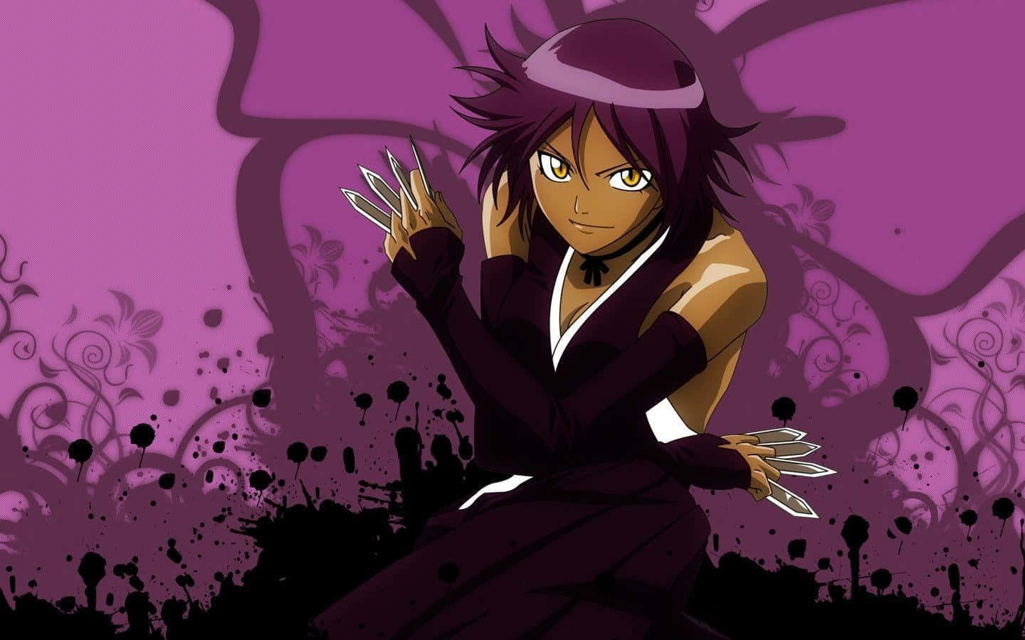 Yoruichi Shihoin, 2nd Division of the Gotei 13, purple hair, HD Desktop Wallpaper